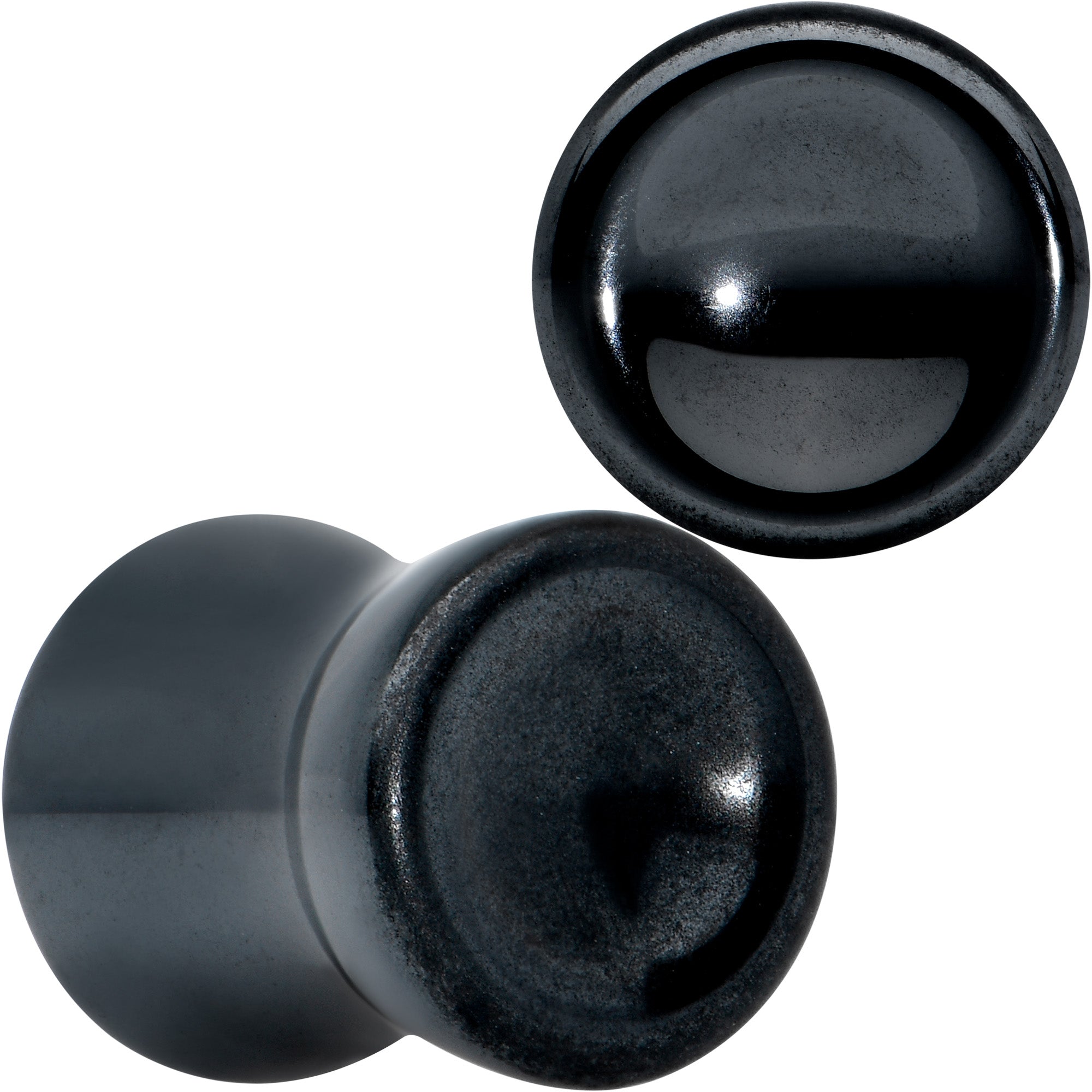 Black Hematite Concave Saddle Plug Set