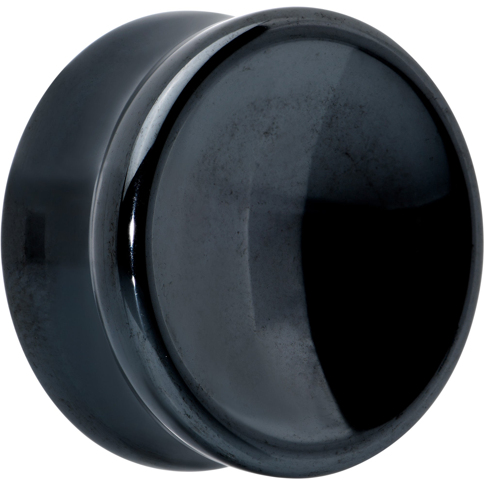 Black Hematite Concave Saddle Plug Set