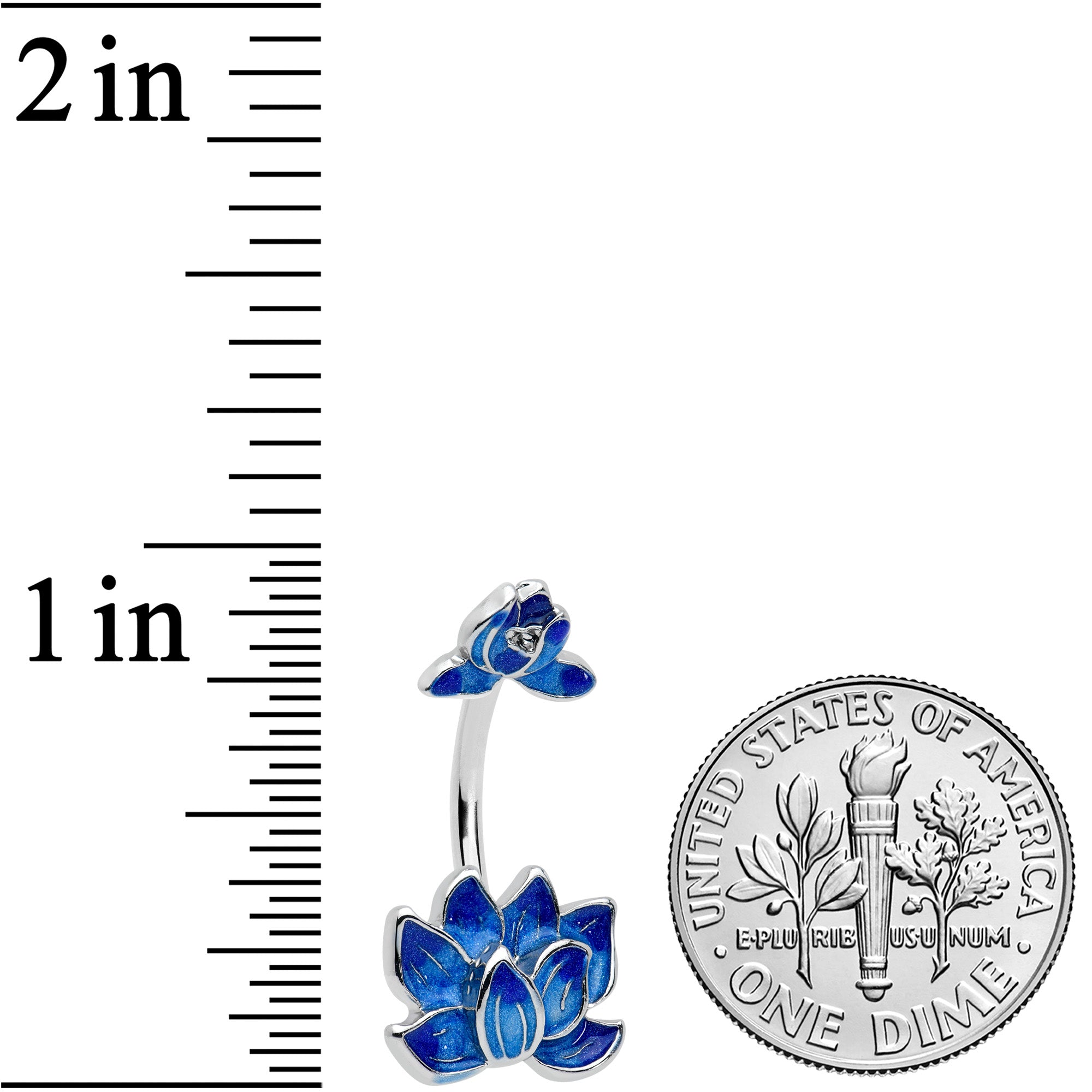 Double Blue Lotus Double Mount Belly Ring