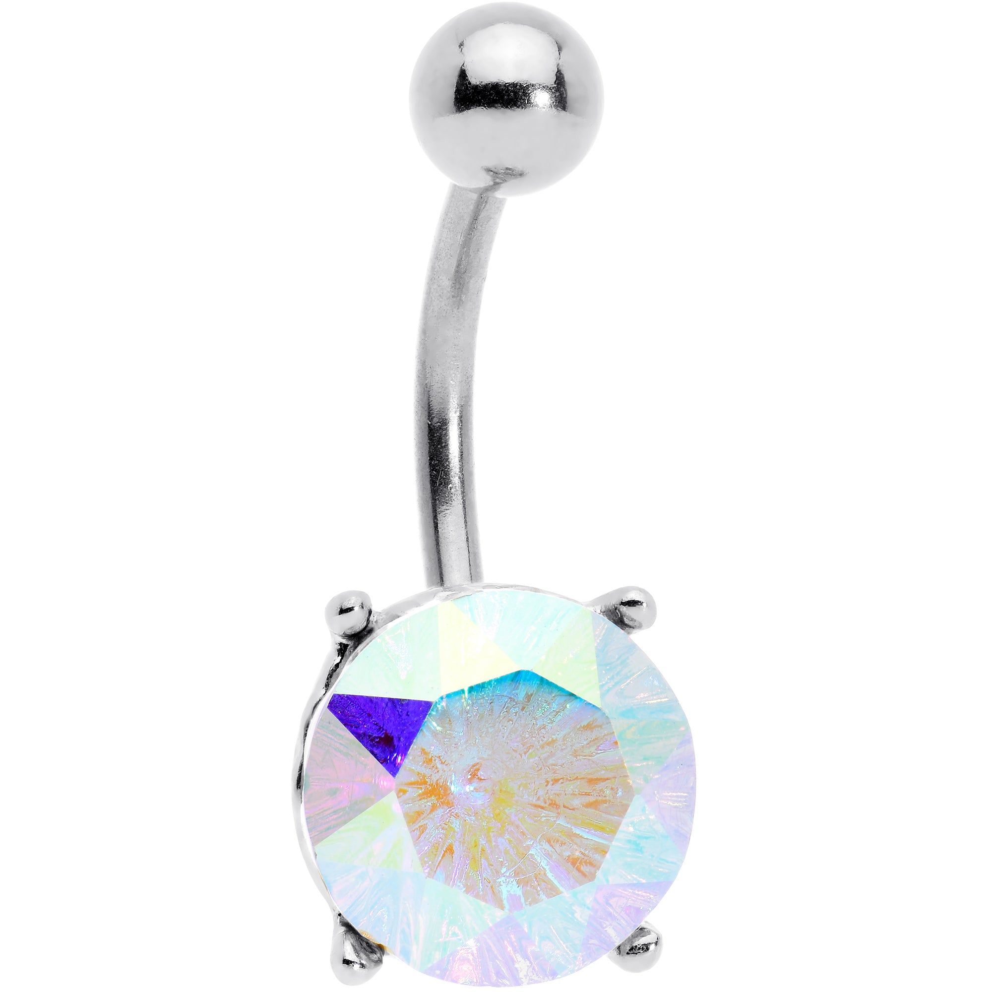 Clear Gem Simply Elegant Style Belly Ring