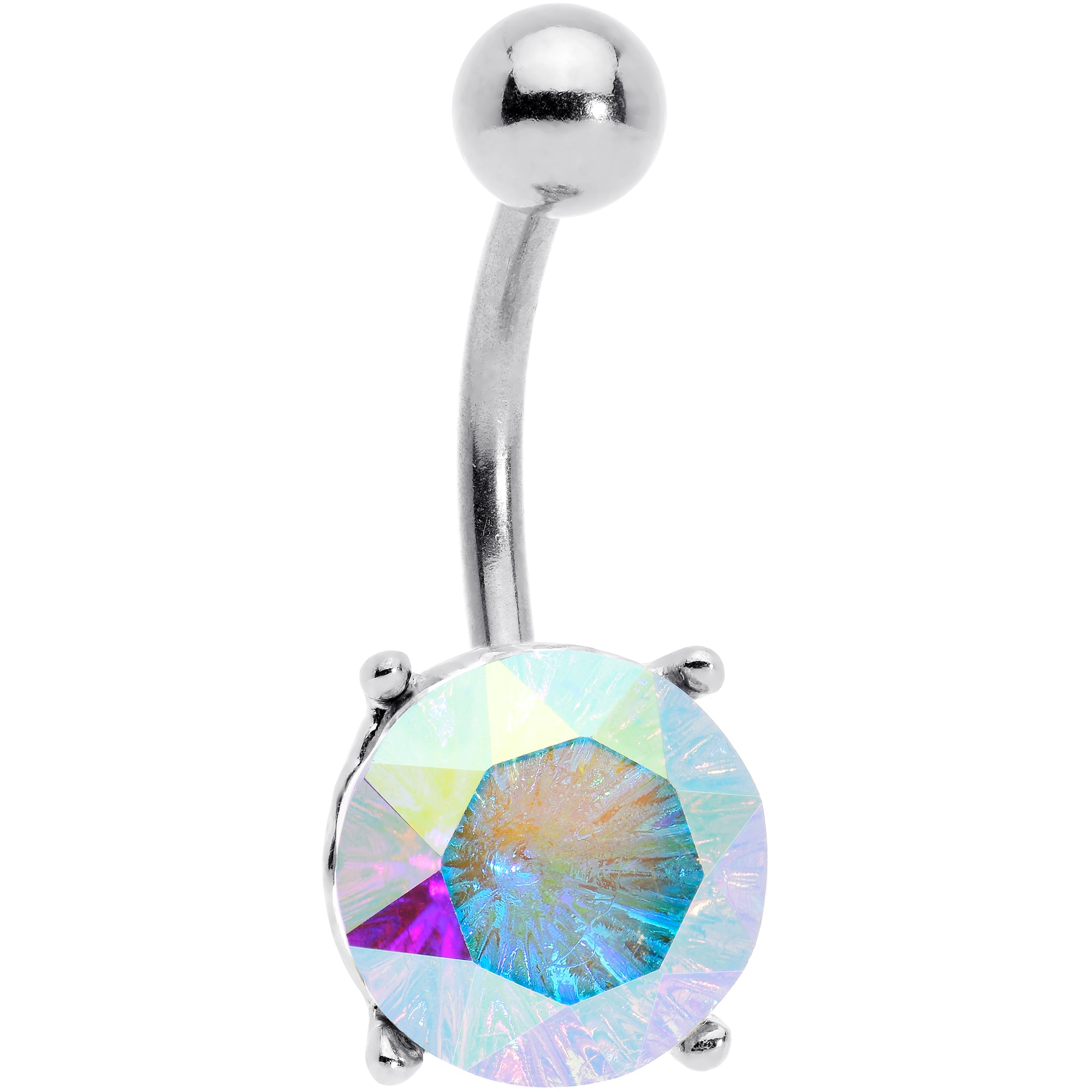 Clear Gem Simply Elegant Style Belly Ring