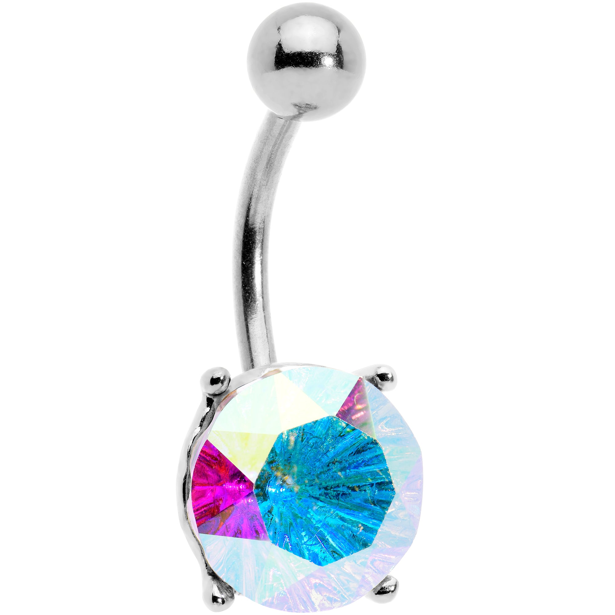 Clear Gem Simply Elegant Style Belly Ring