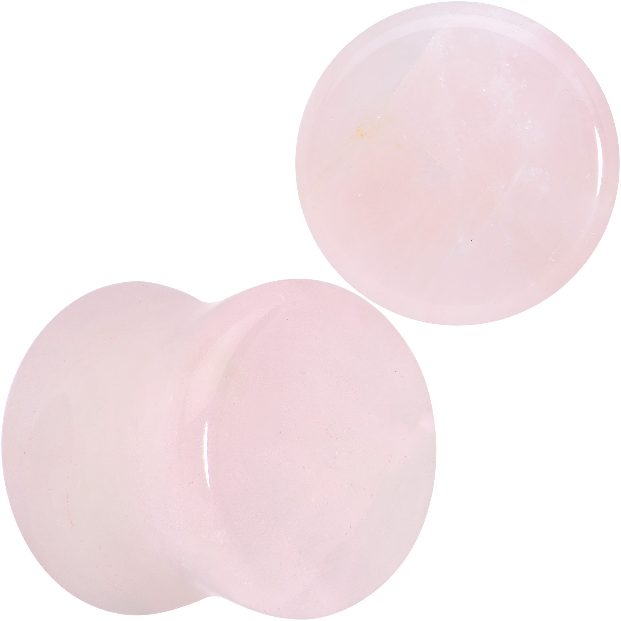 Pink Rose Quartz Round Double Flare Plug Set