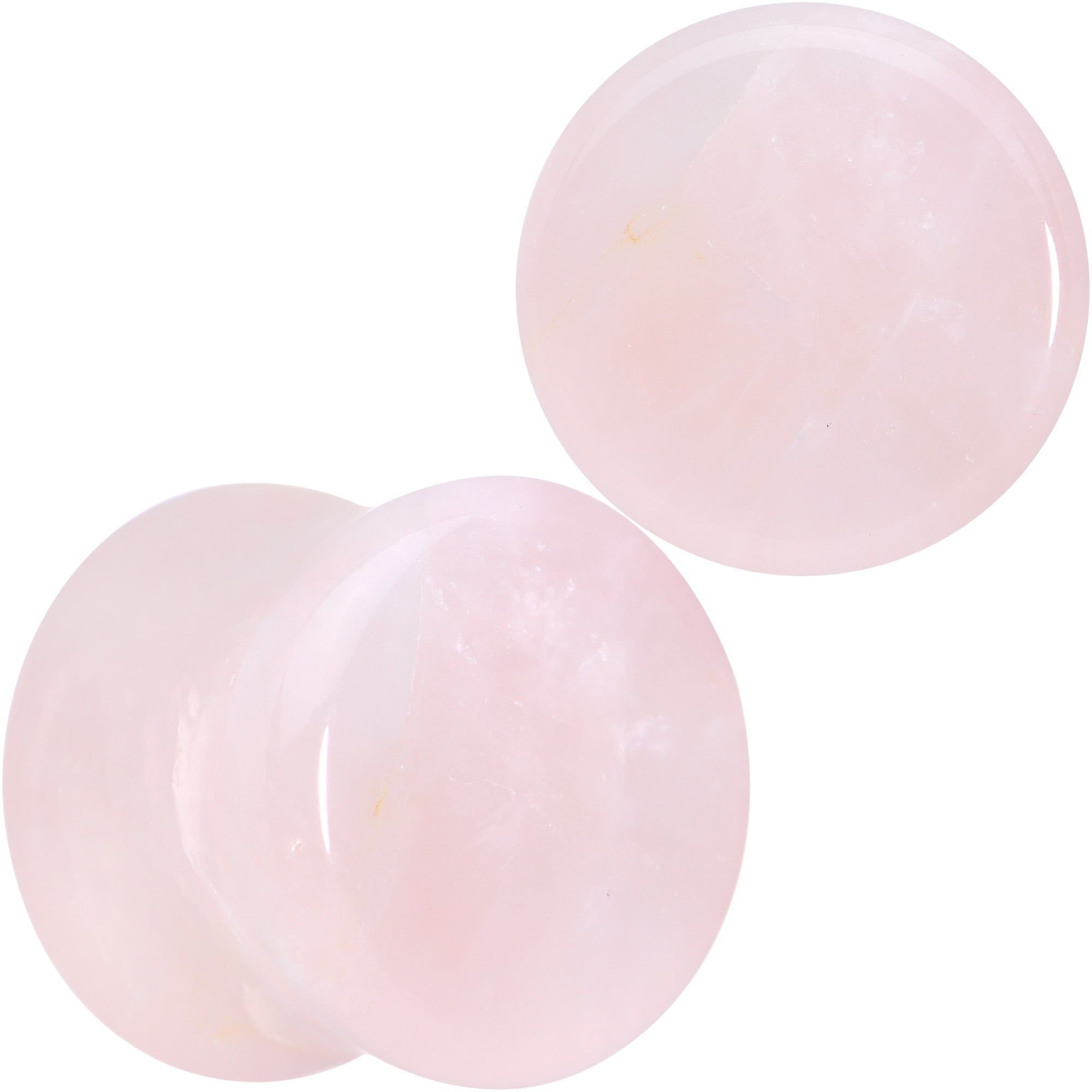 Pink Rose Quartz Round Double Flare Plug Set