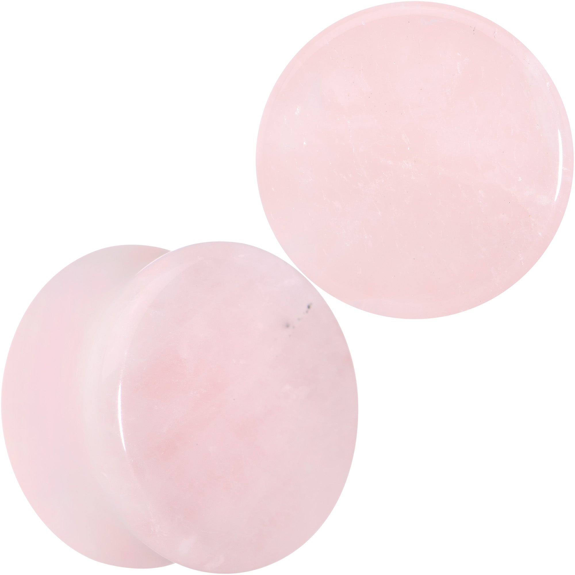 Pink Rose Quartz Round Double Flare Plug Set