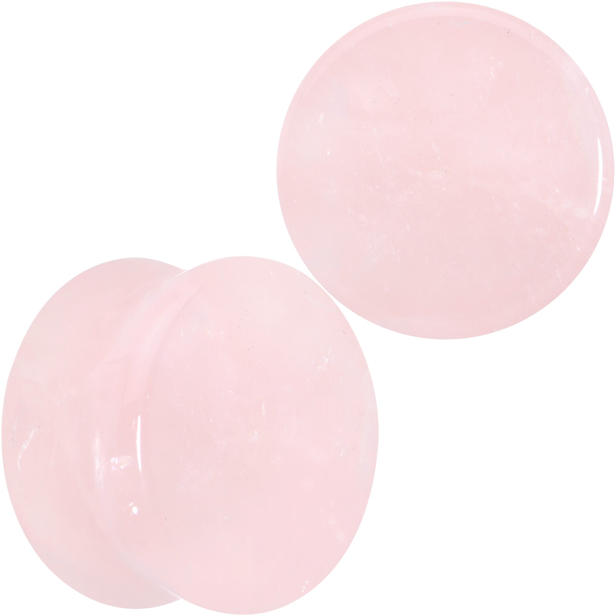 Pink Rose Quartz Round Double Flare Plug Set