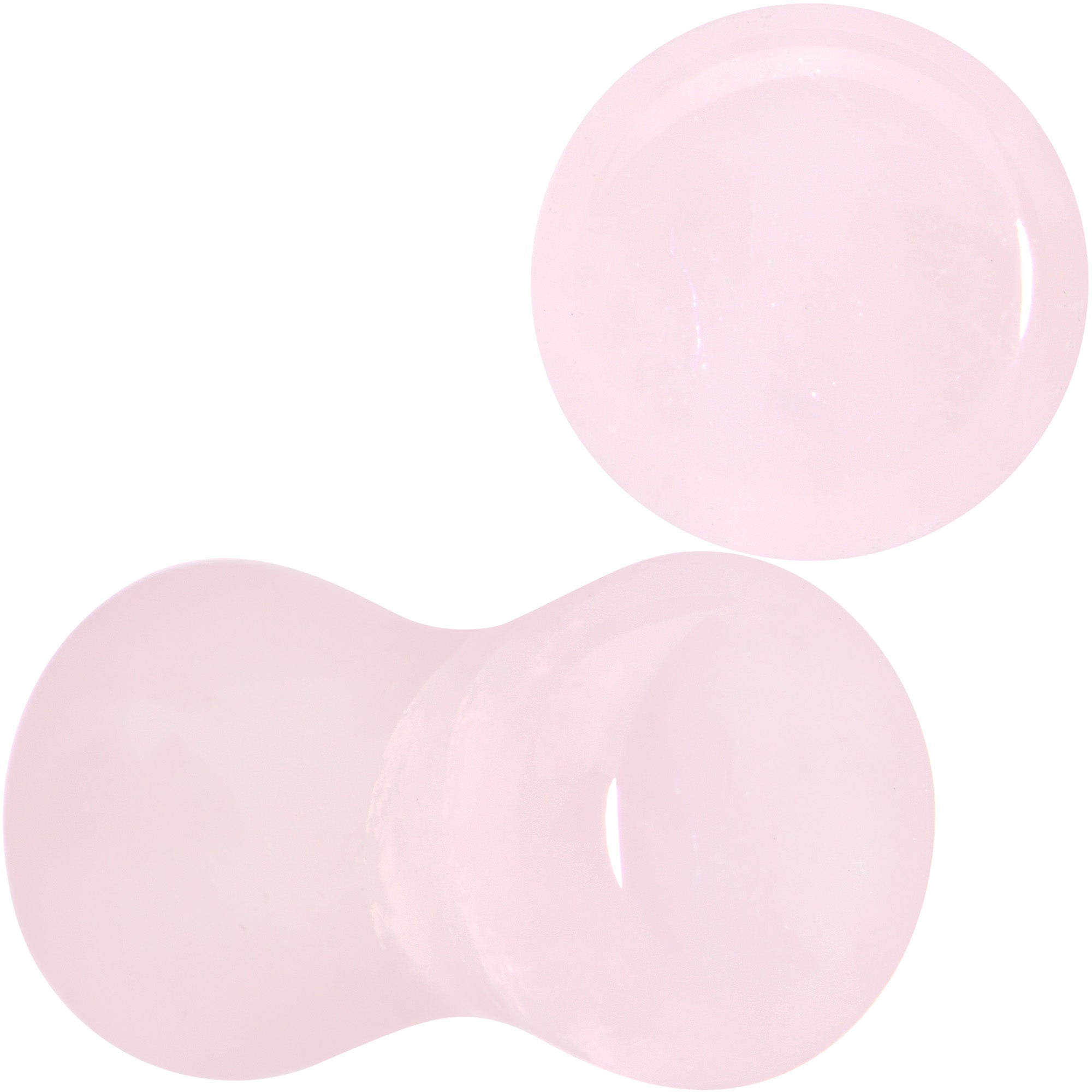 Pink Rose Quartz Round Double Flare Plug Set