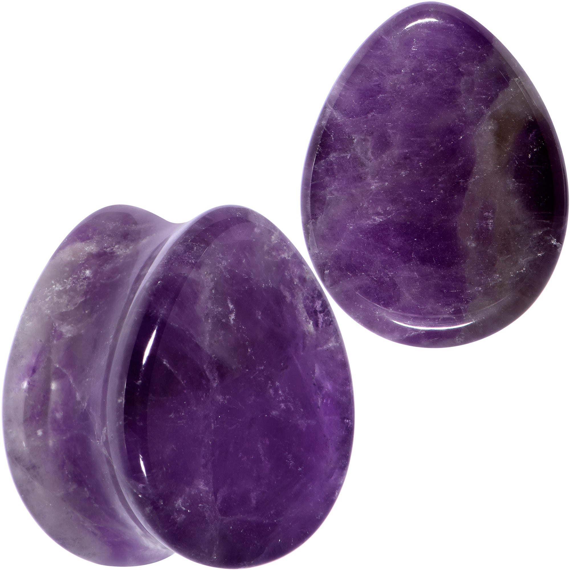 Purple Amethyst Stone Drop Saddle Plug Set