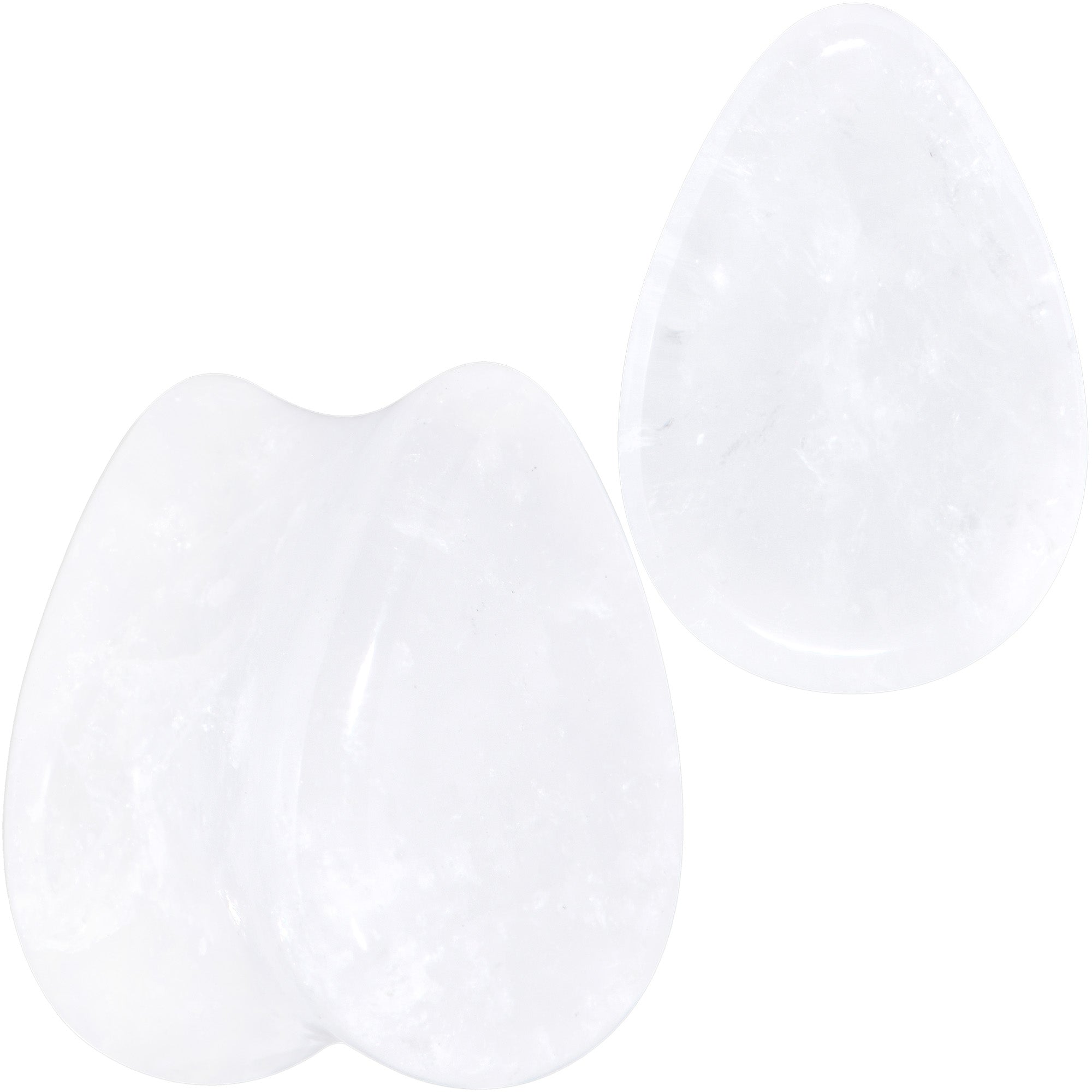 White Cloudy Quartz Drop Saddle Plug Set