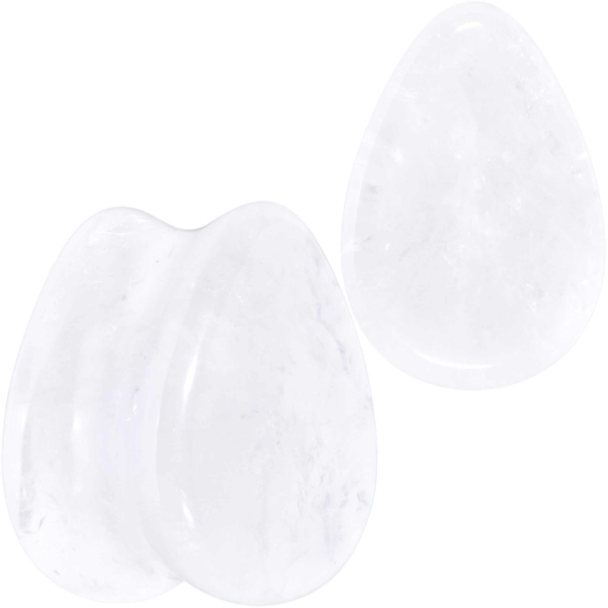 White Cloudy Quartz Drop Saddle Plug Set