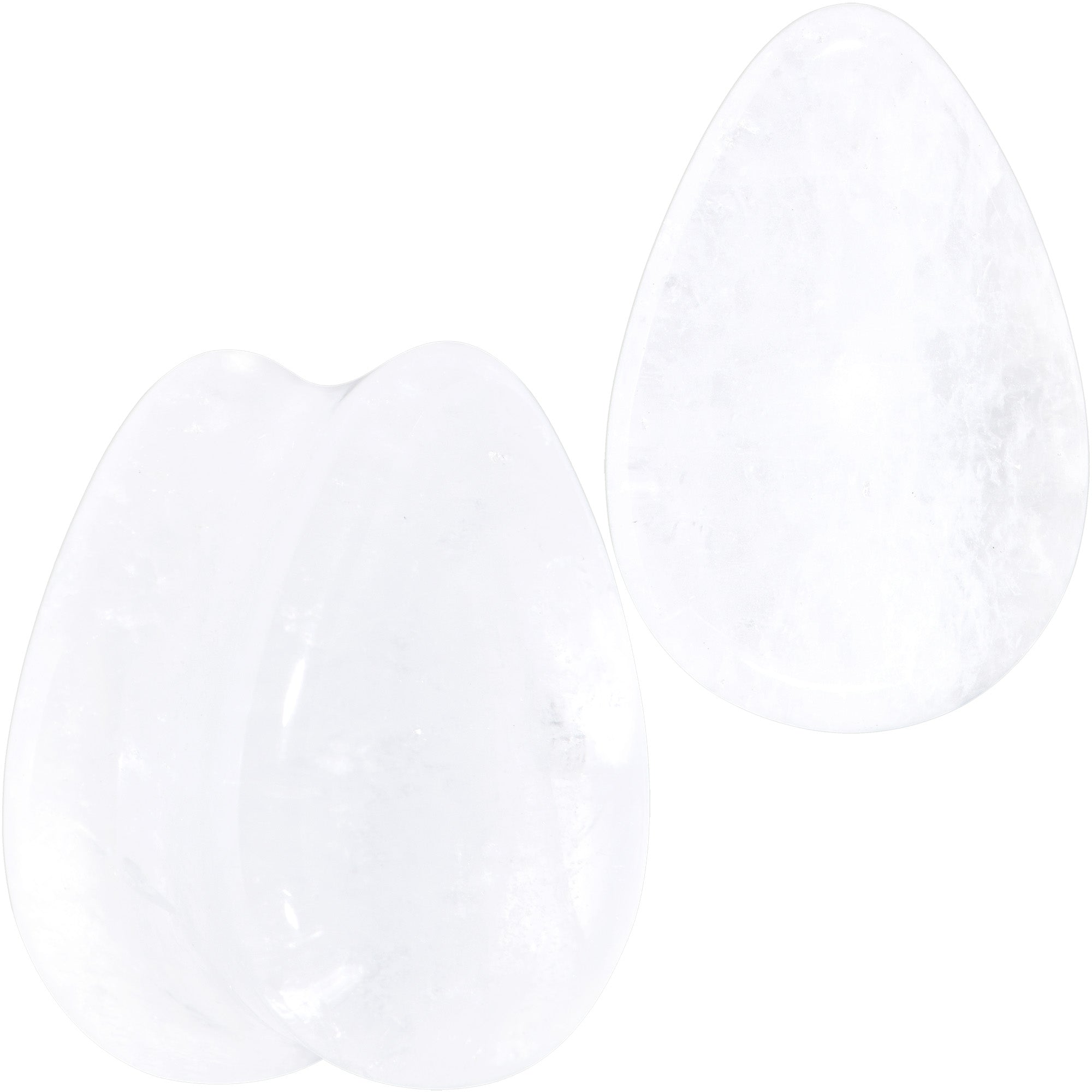 White Cloudy Quartz Drop Saddle Plug Set