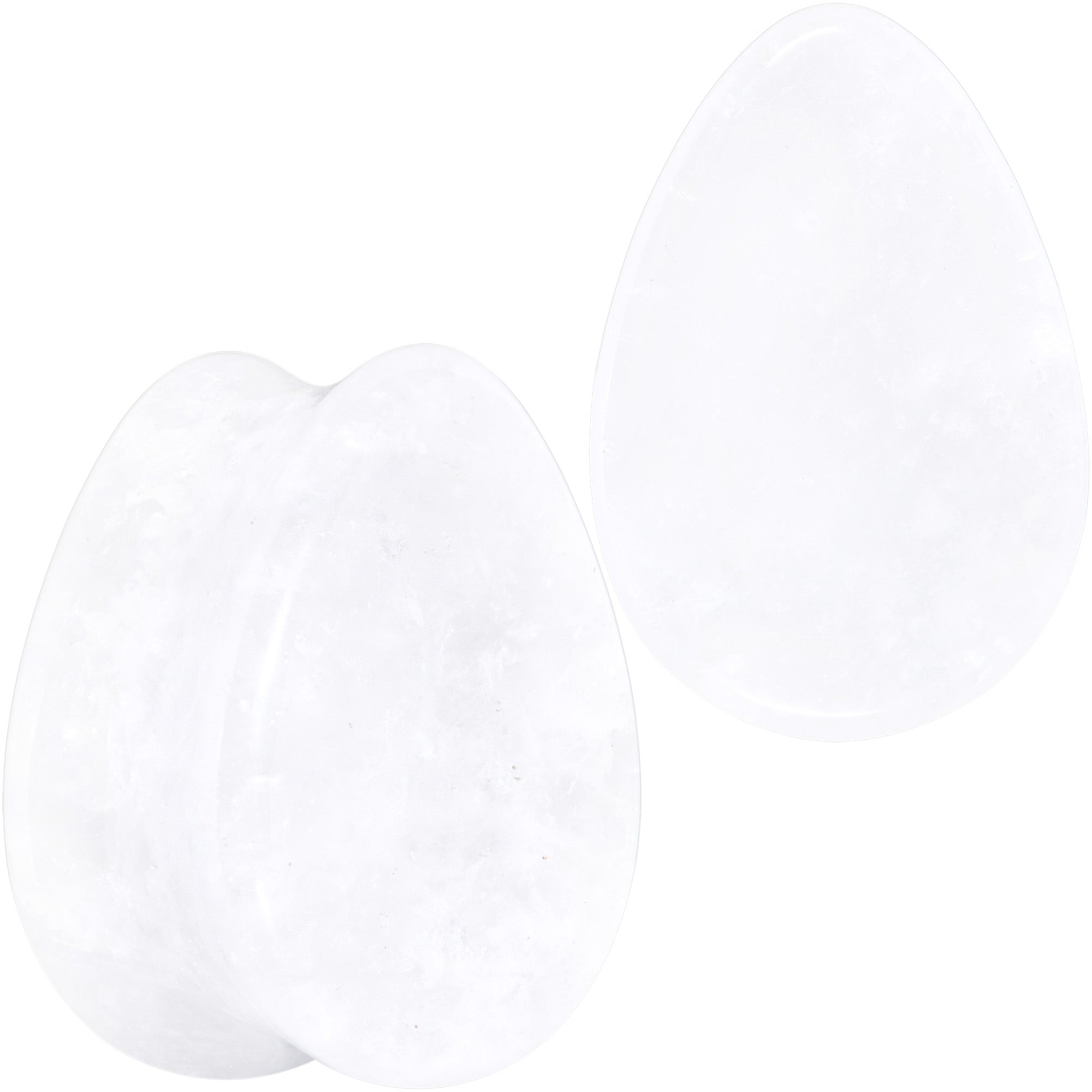 White Cloudy Quartz Drop Saddle Plug Set