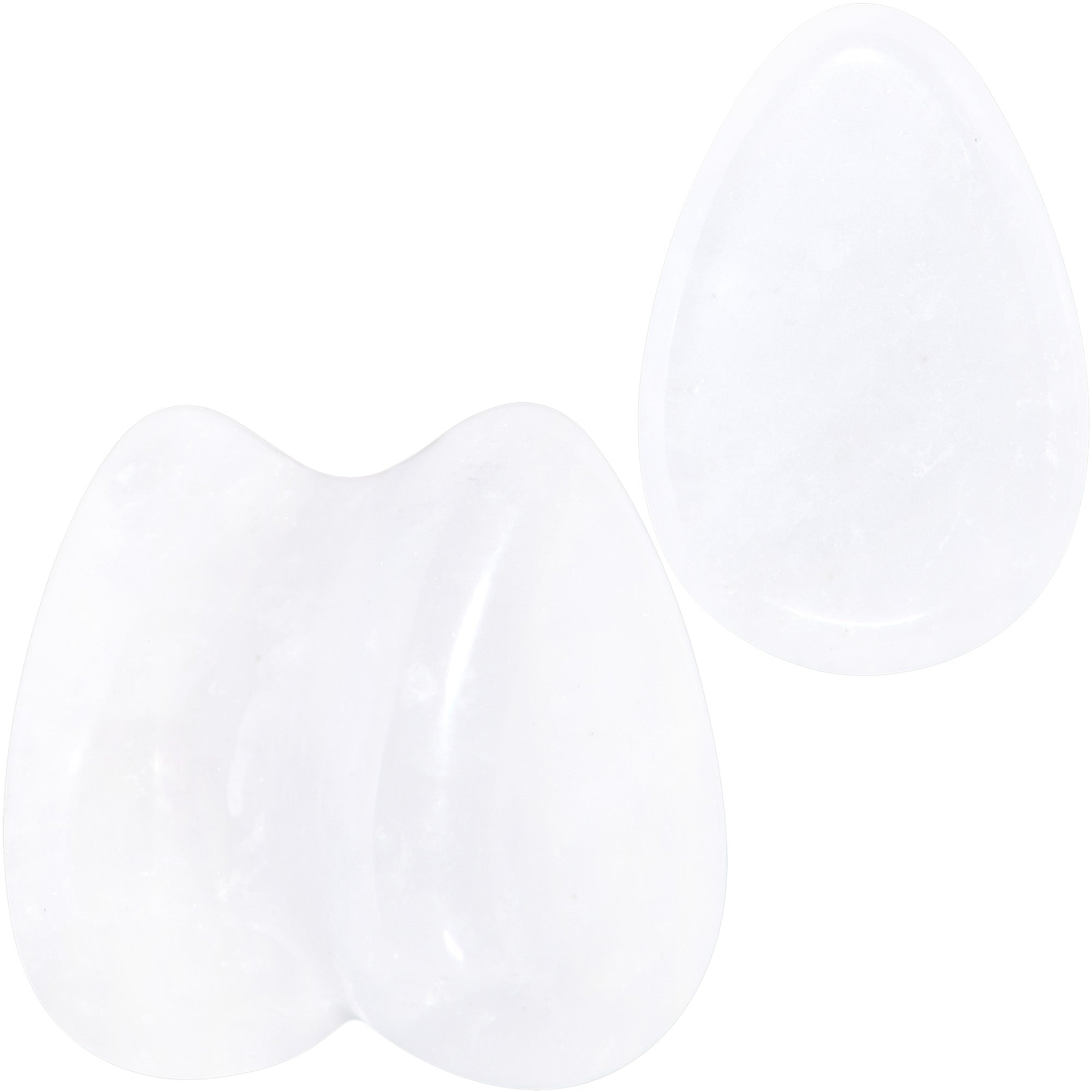 White Cloudy Quartz Drop Saddle Plug Set