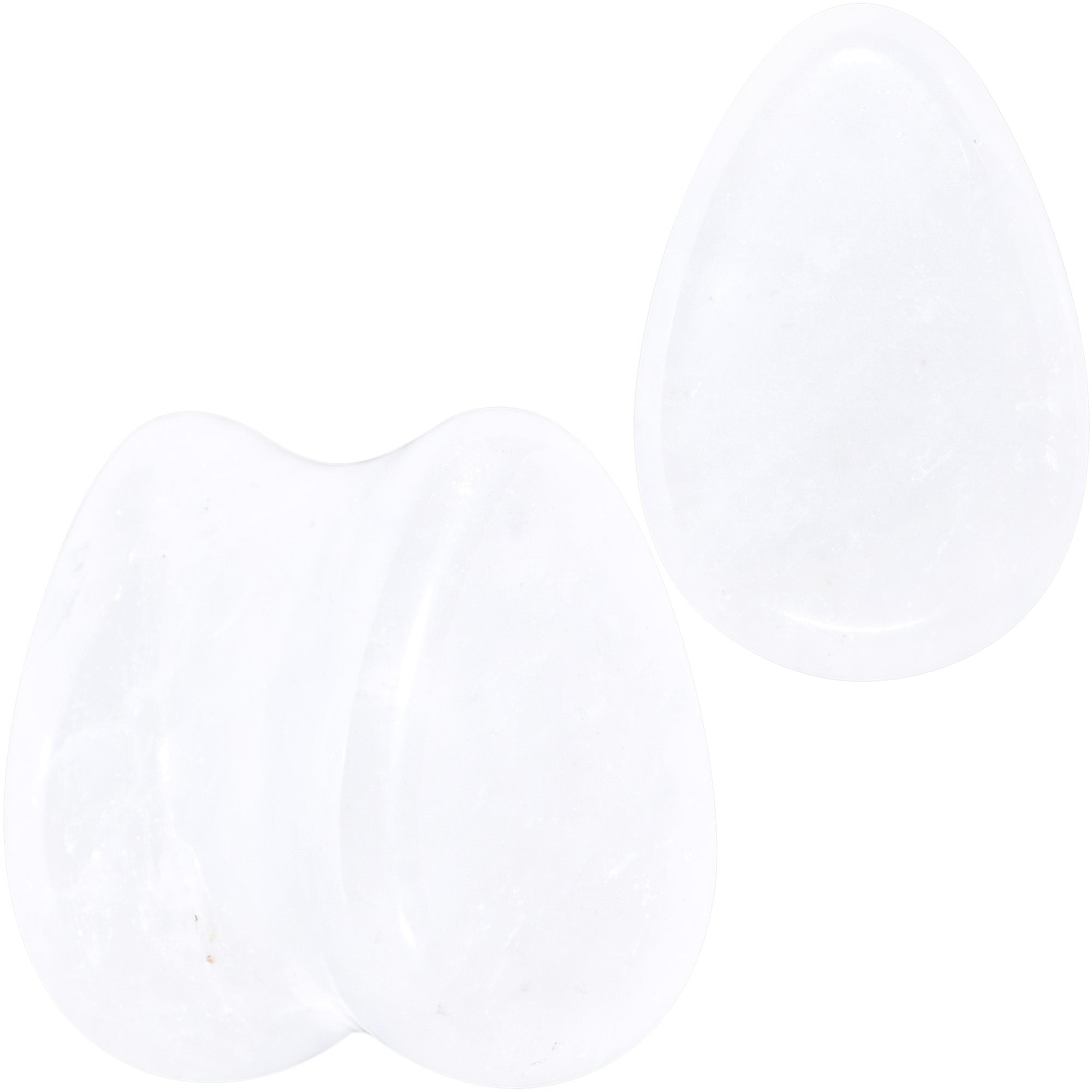 White Cloudy Quartz Drop Saddle Plug Set