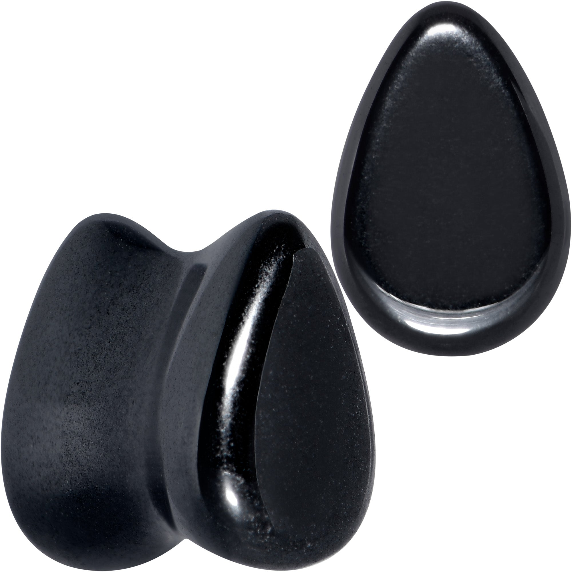 Black Hematite Stone Drop Saddle Plug Set