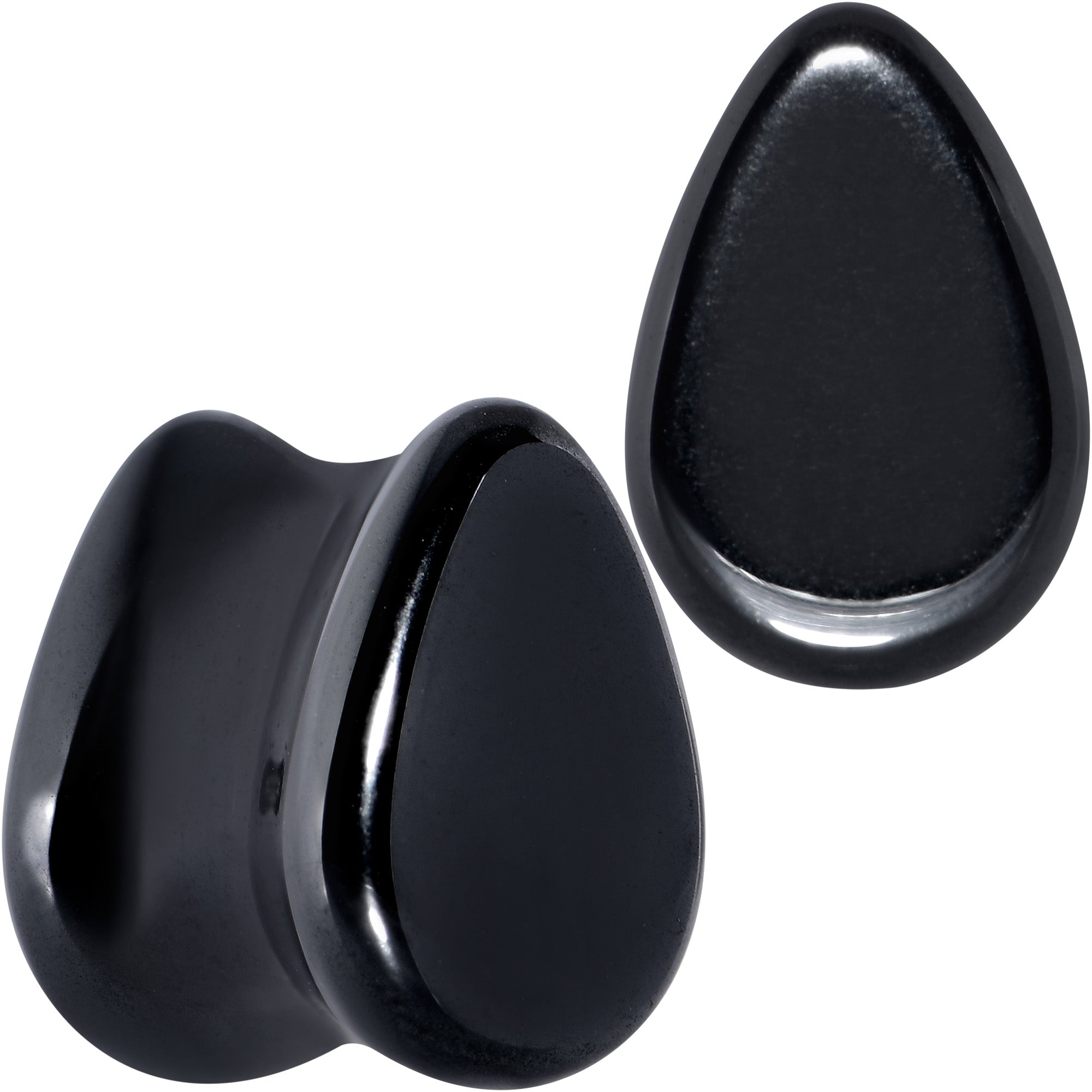 Black Hematite Stone Drop Saddle Plug Set