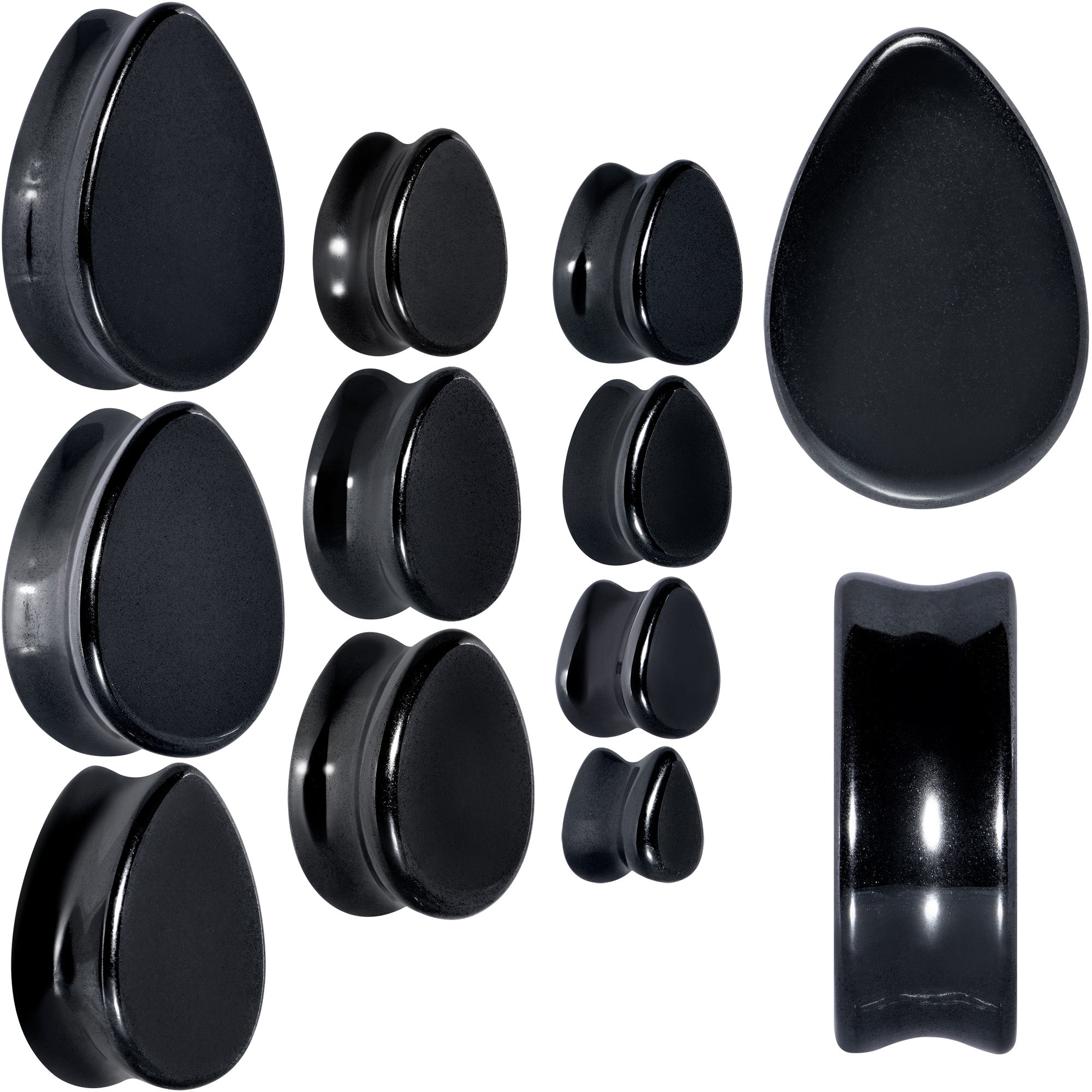 Black Hematite Stone Drop Saddle Plug Set