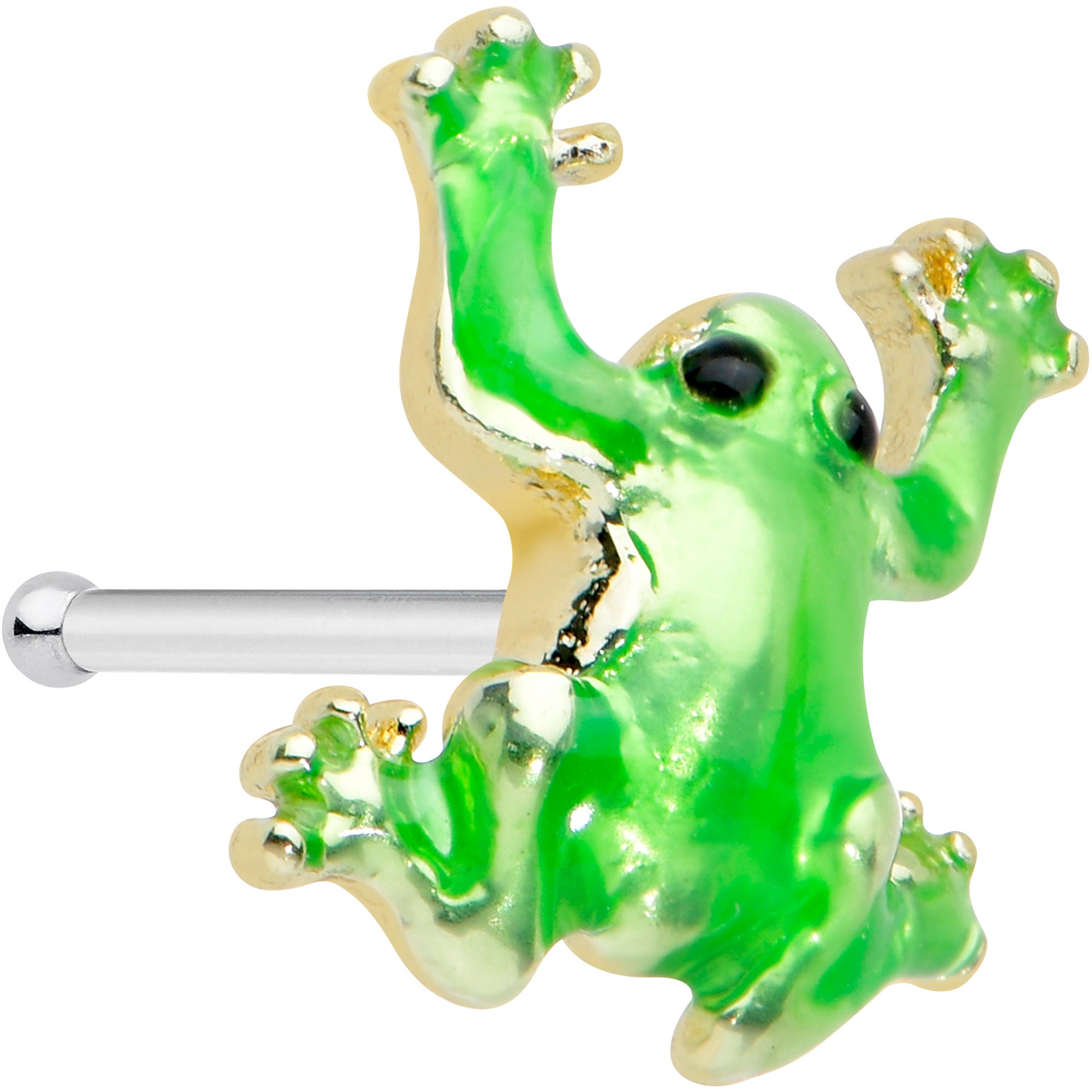 20 Gauge 1/4 Happy Green Tree Frog Nose Bone