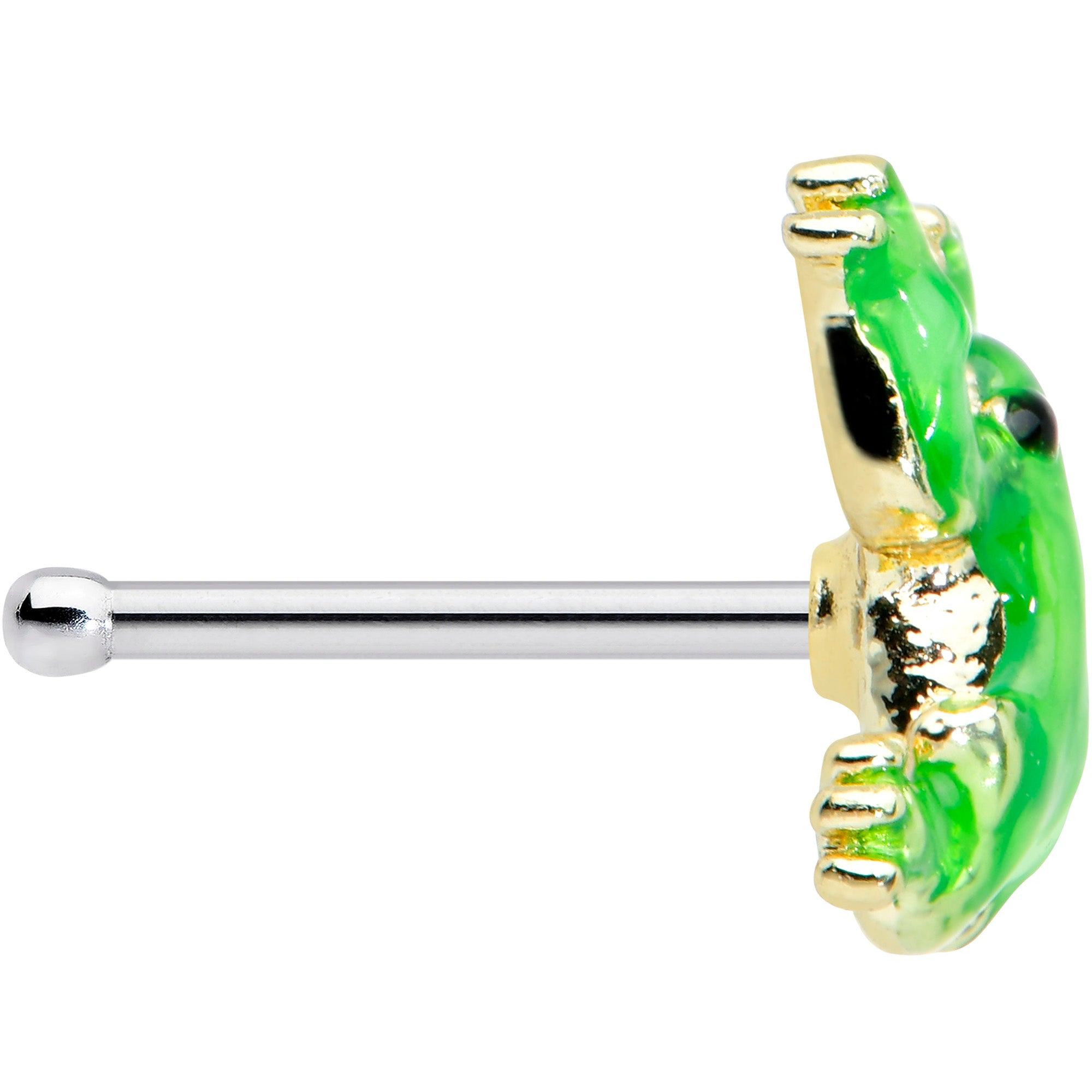 20 Gauge 1/4 Happy Green Tree Frog Nose Bone