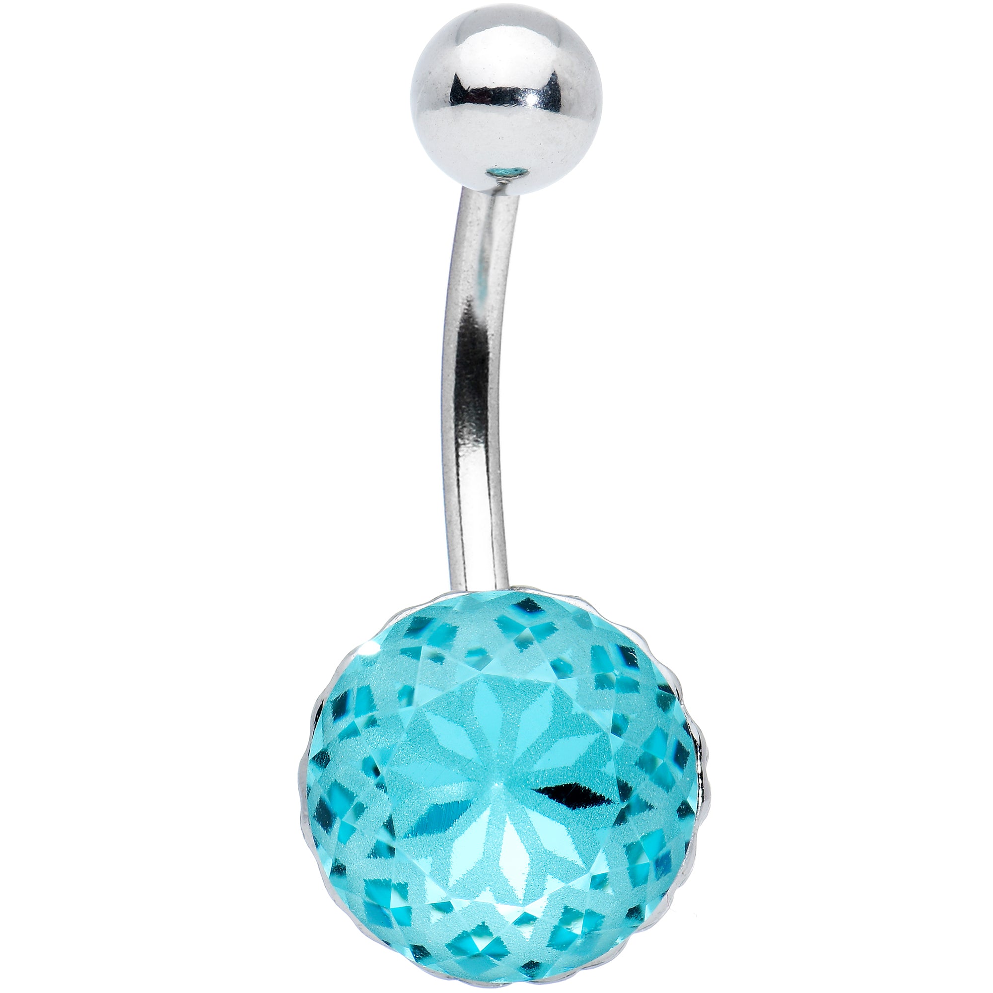 Blue Gem Stylish Elegance Mandala Flower Belly Ring