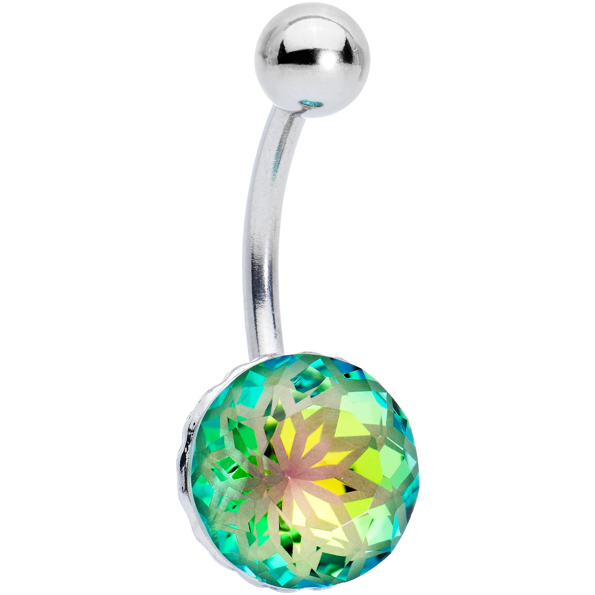 Vitrail Gem Stylish Elegance Mandala Flower Belly Ring