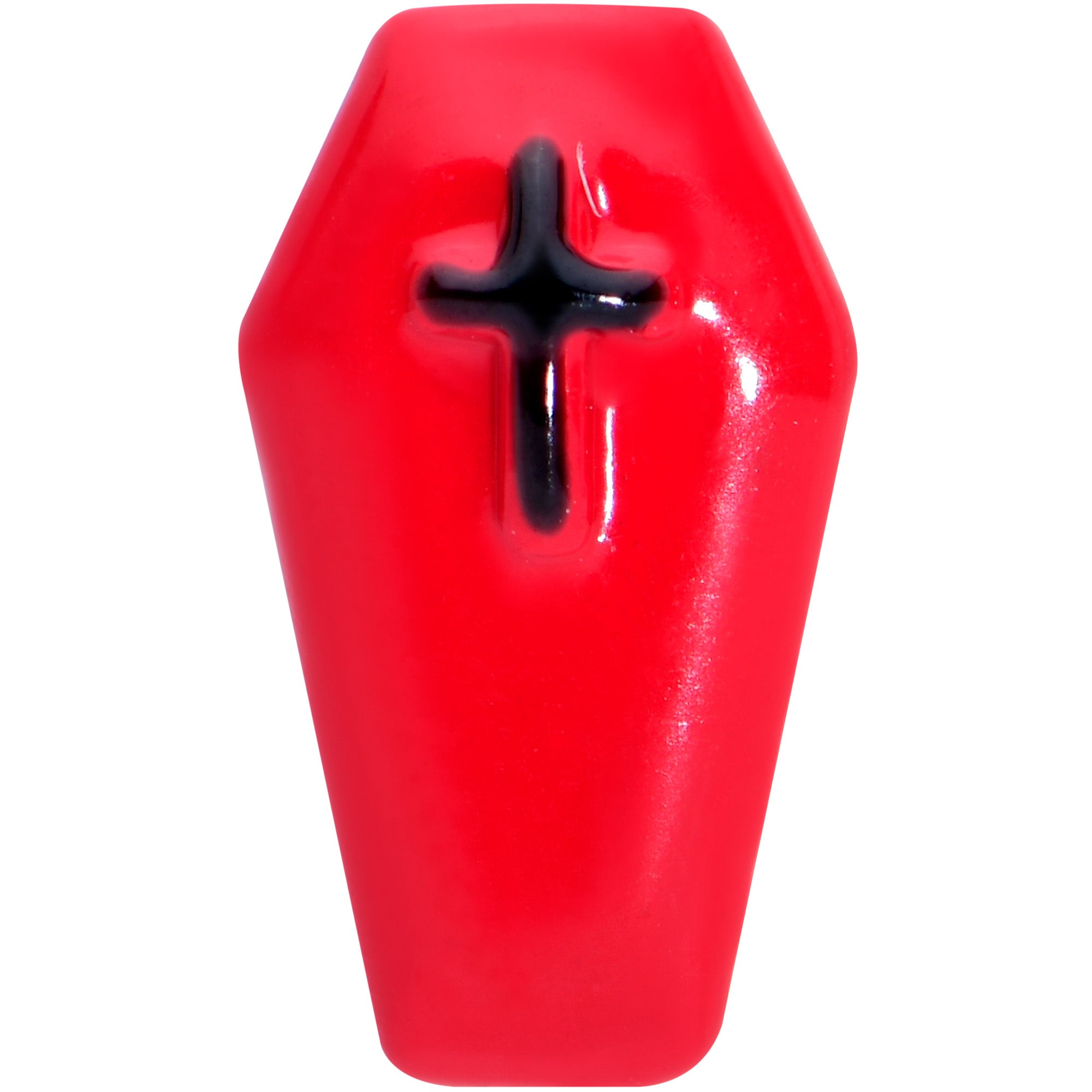 16 Gauge 5/16 Black Red Coffin Halloween Labret Monroe Tragus