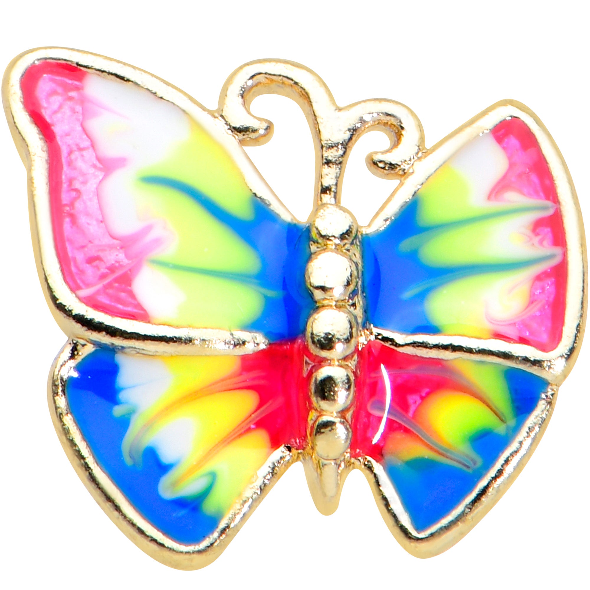 20 Gauge 1/4 Bright Butterfly Nose Bone