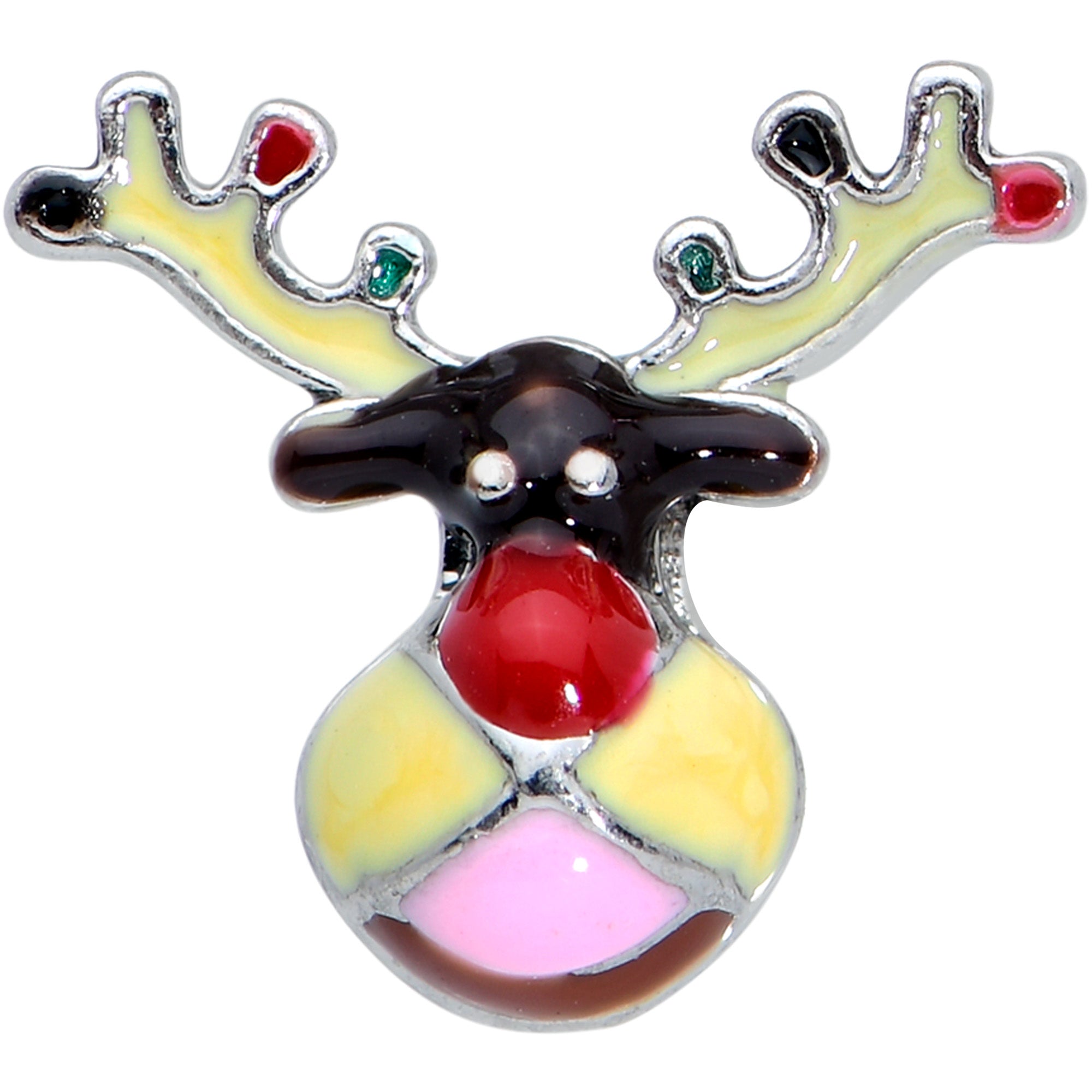 16 Gauge 1/4 Colorful Reindeer Christmas Cartilage Tragus Earring