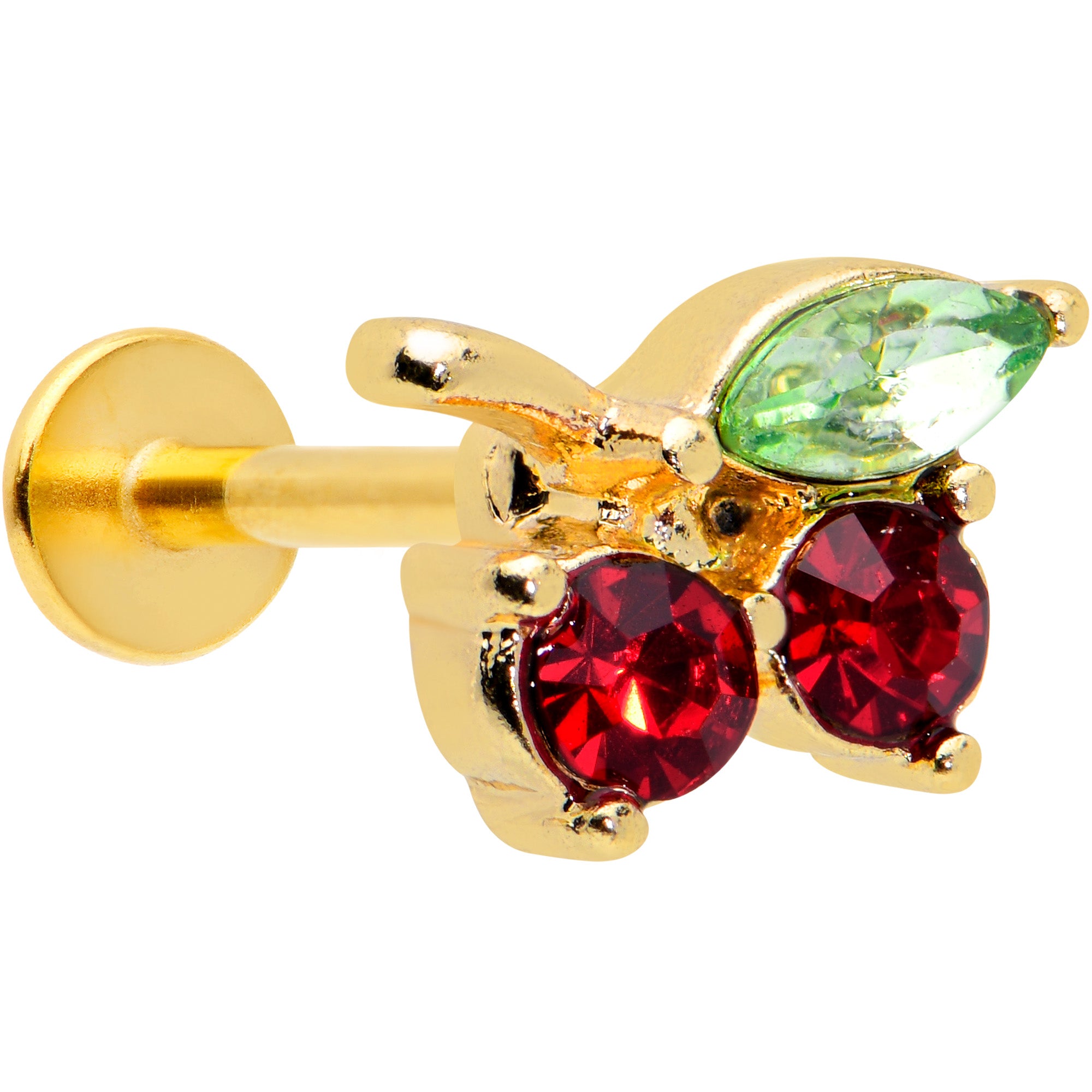 16 Gauge 5/16 Red Gem Gold Hue Tasty Cherry Fruit Labret Monroe Tragus