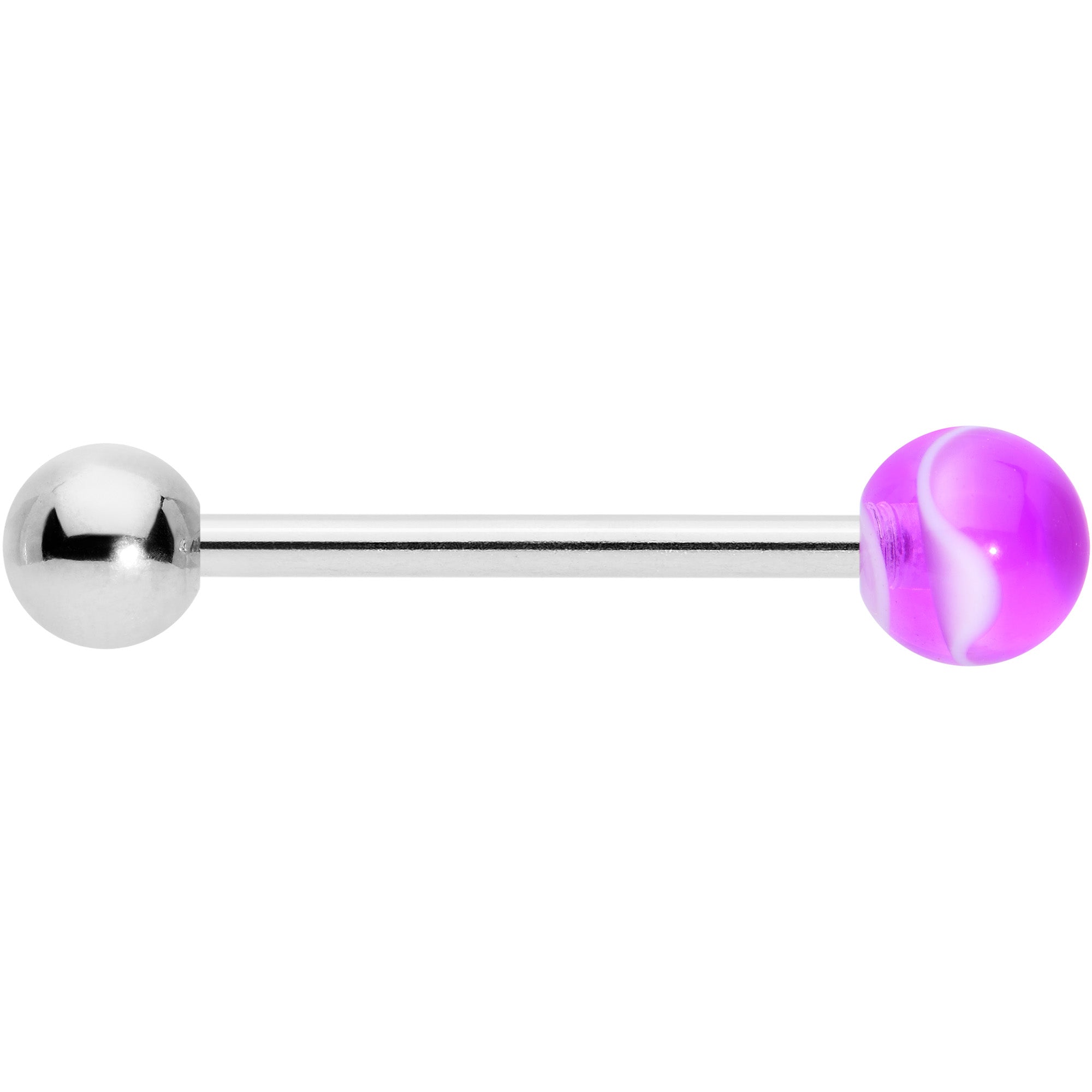 Purple Amethyst Top End Barbell Tongue Ring