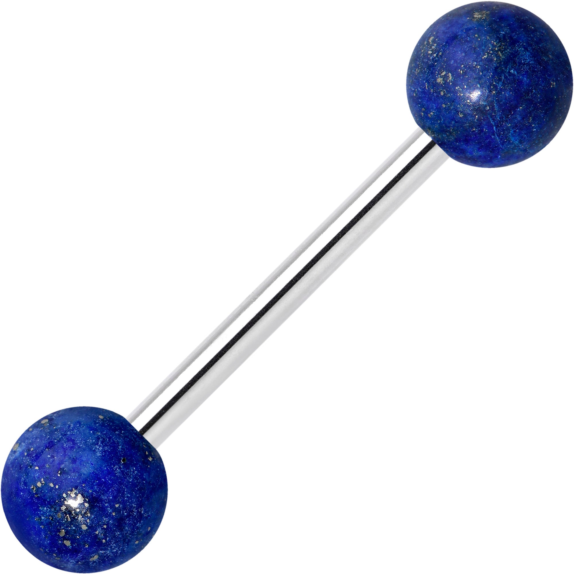 Elegant Blue Agate Barbell Tongue Ring