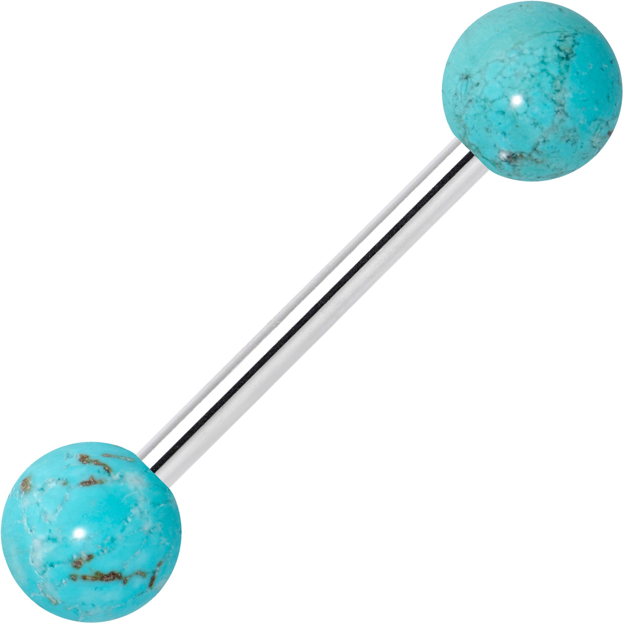 Elegant Blue Turquoise Barbell Tongue Ring