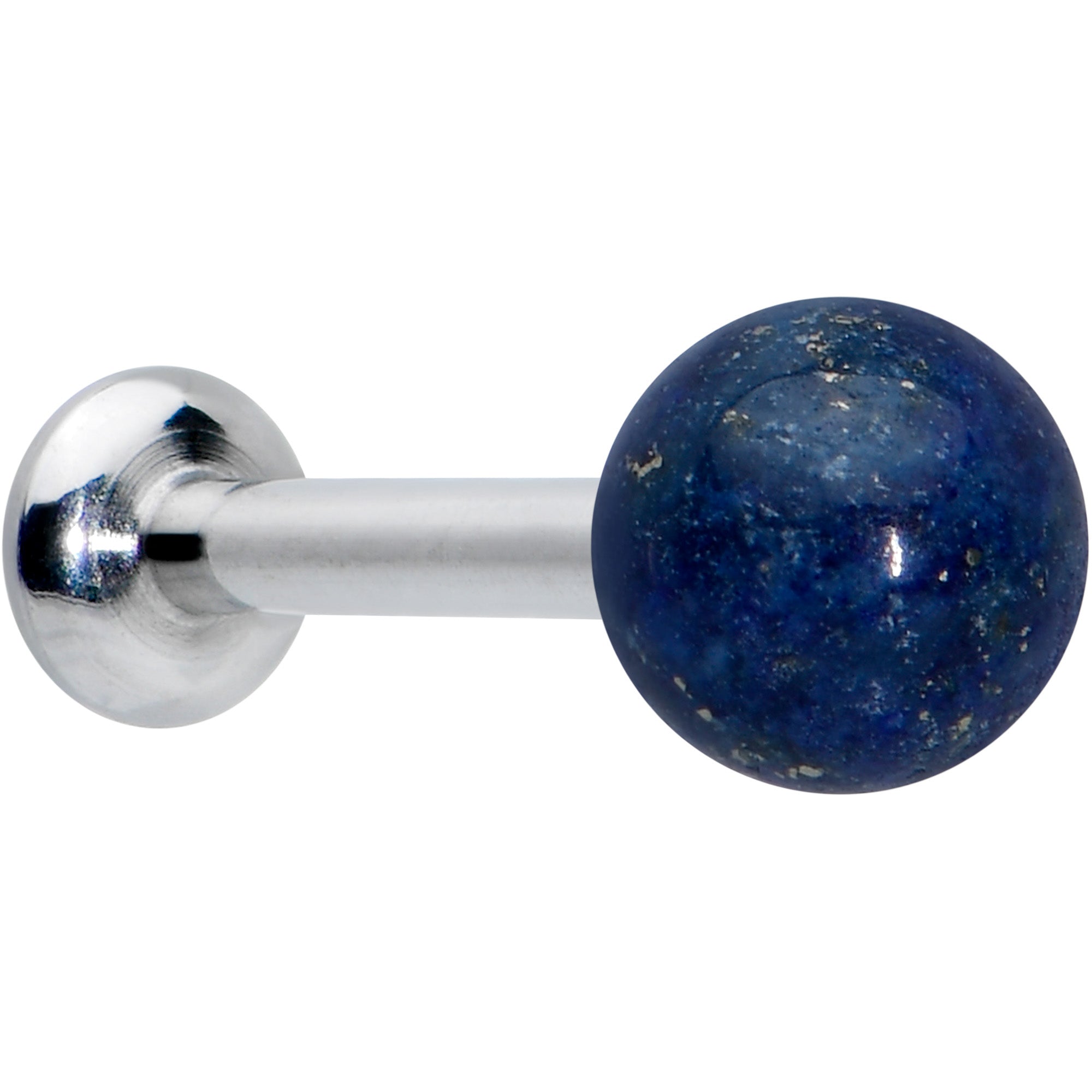 16 Gauge 1/4 Elegant Blue Agate Internally Threaded Labret Tragus