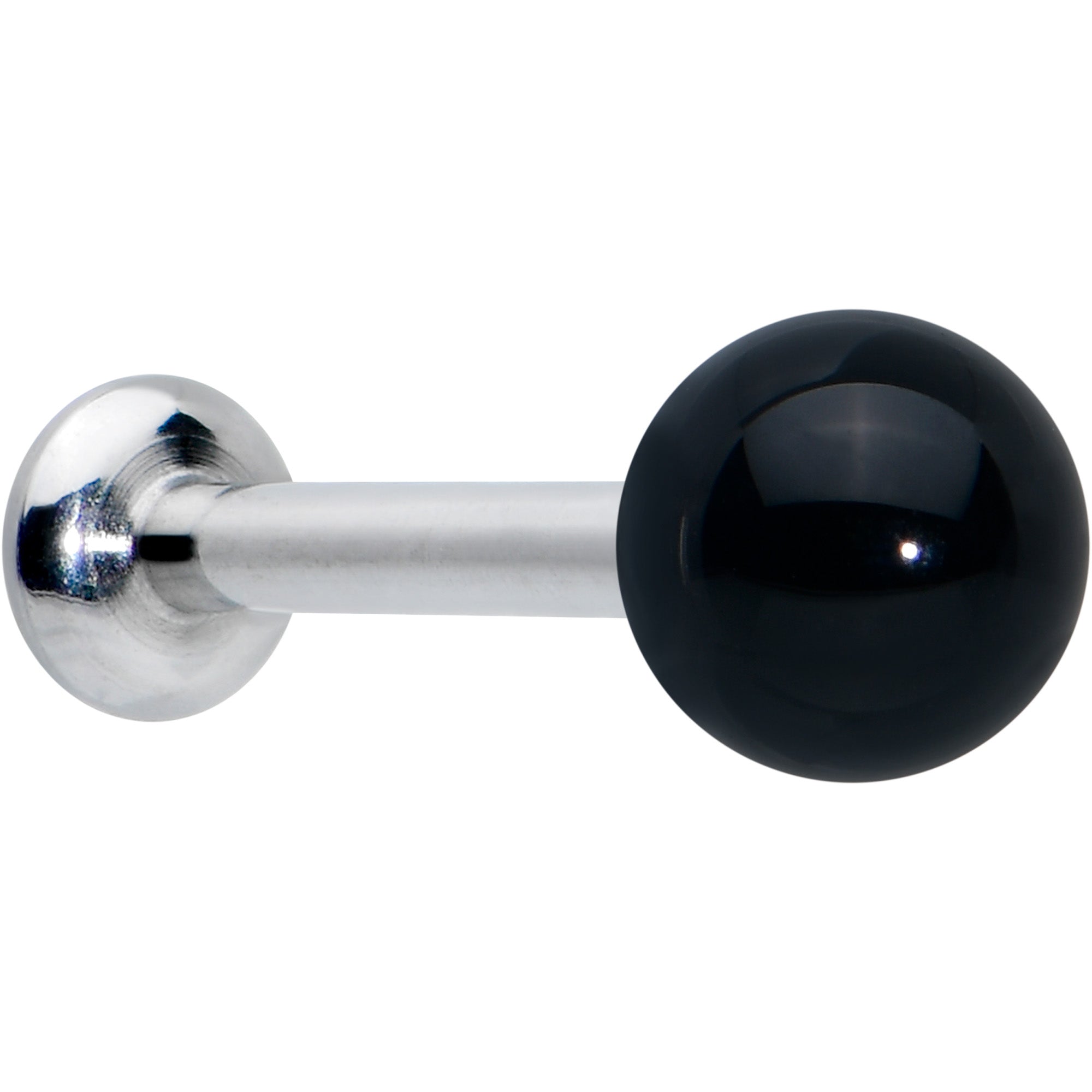 16 Gauge 5/16 Elegant Black Agate Internally Threaded Labret Tragus