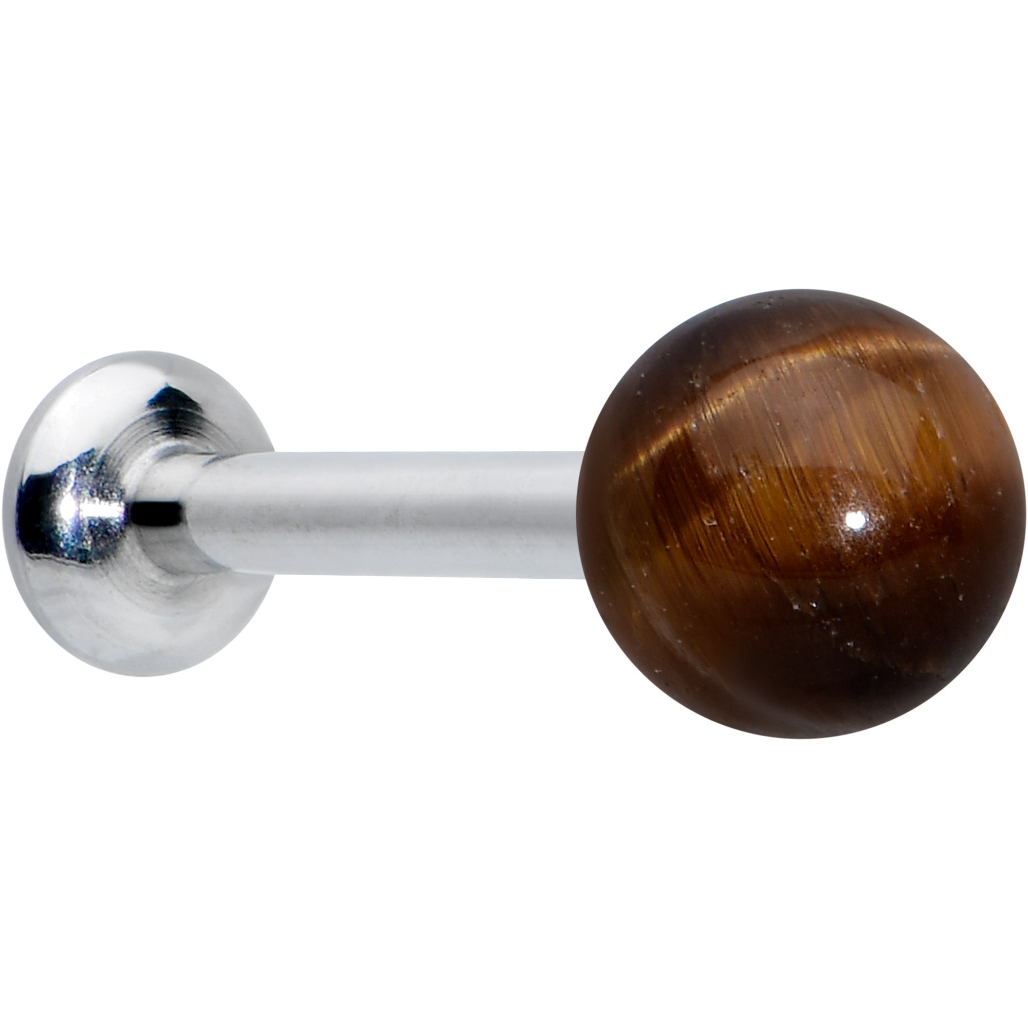 16 Gauge 5/16 Elegant Brown Tiger Eye Internal Threaded Labret Tragus