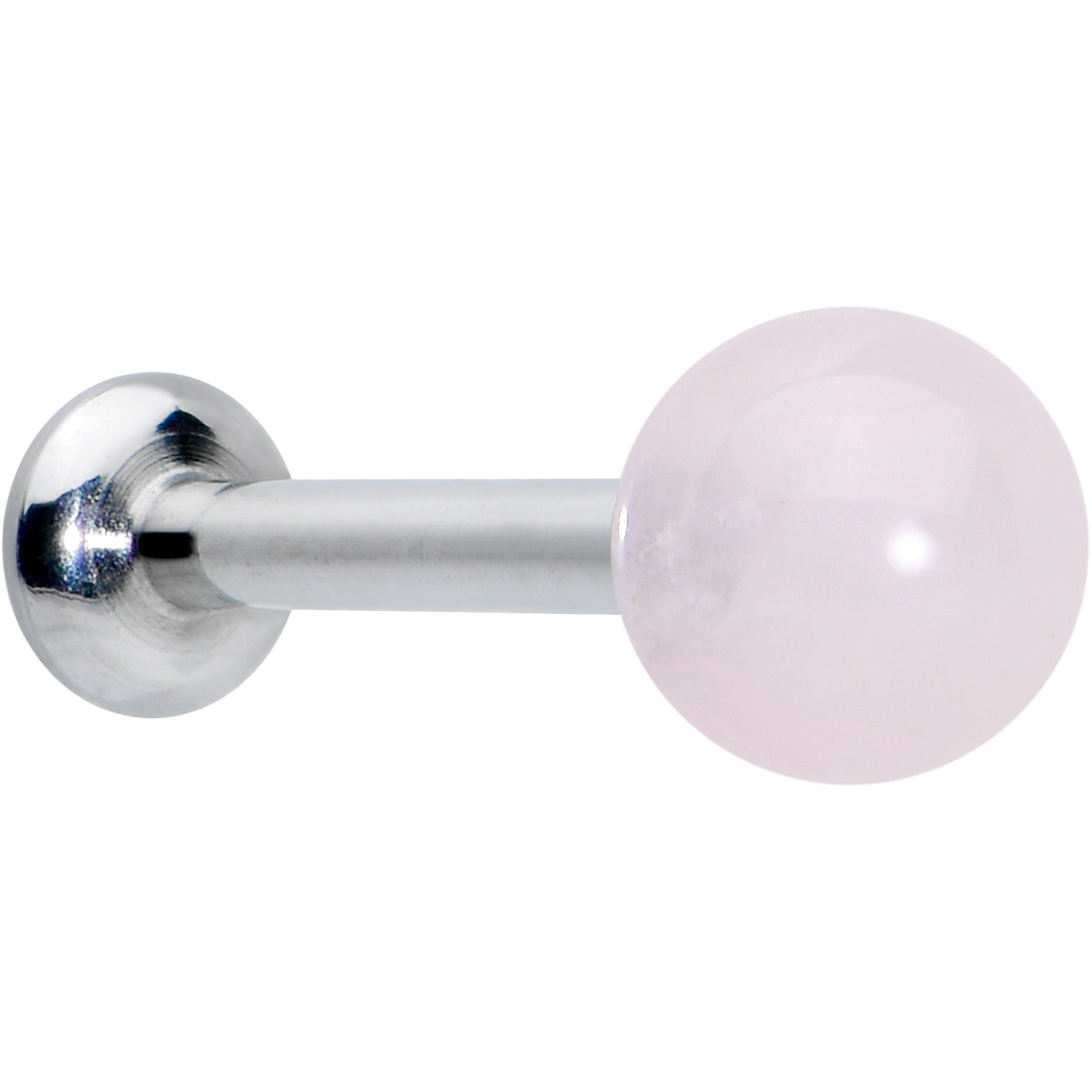 16 Gauge 5/16 Elegant Pink Rose Quartz Internal Threaded Labret Tragus