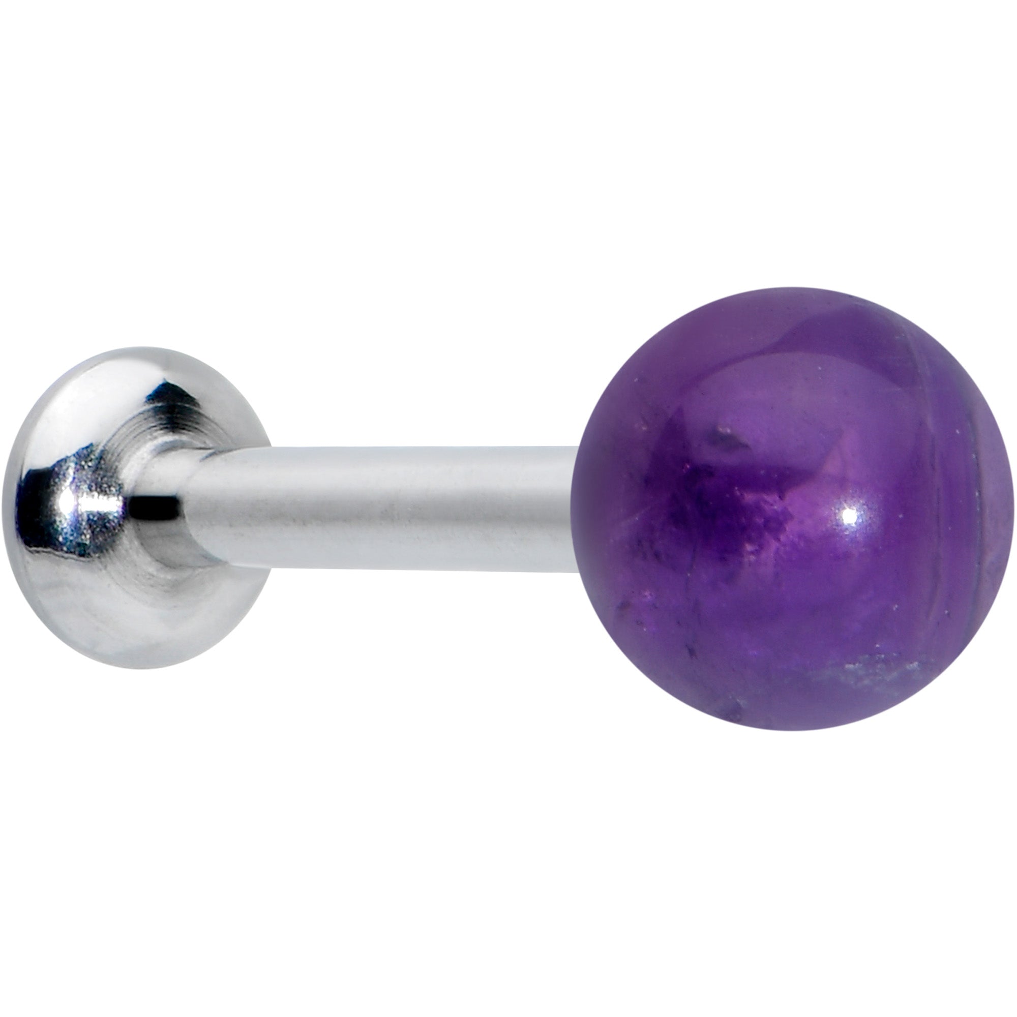 16 Gauge 5/16 Elegant Purple Amethyst Internal Threaded Labret Tragus