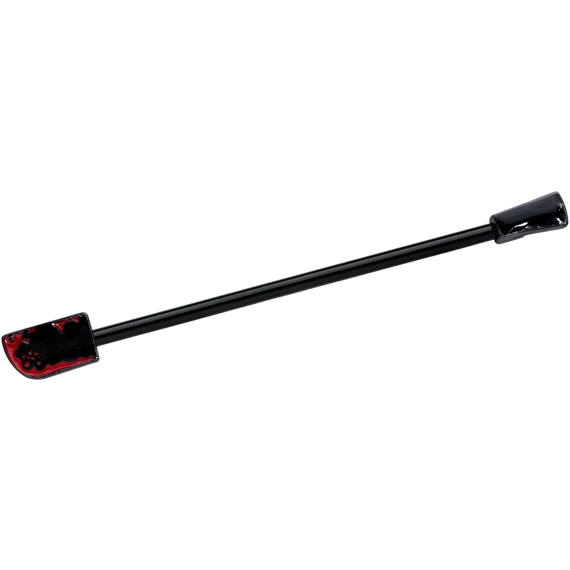 14 Gauge Black Bloody Axe Halloween Industrial Barbell 38mm