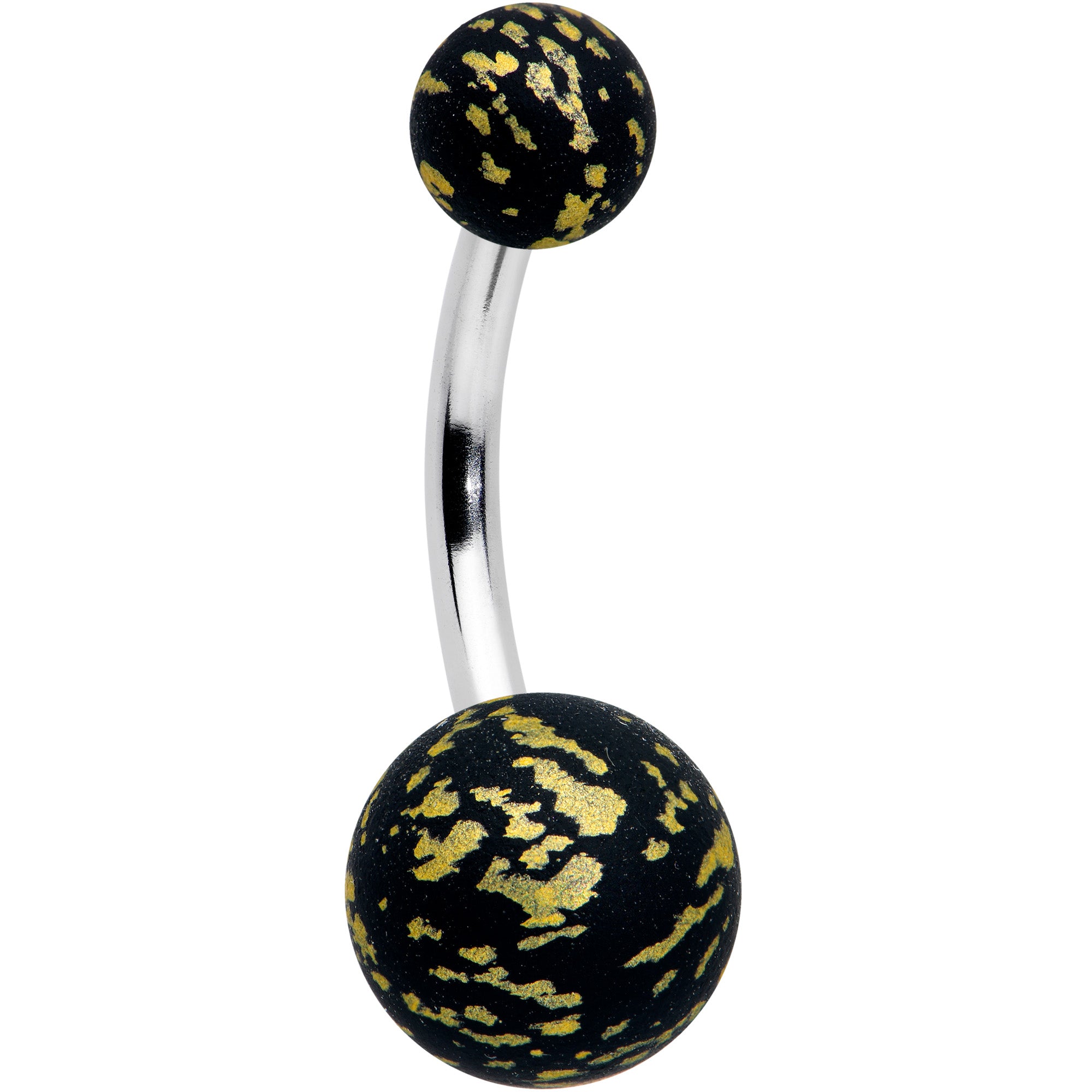 Matte Black Splatter Pattern Belly Ring