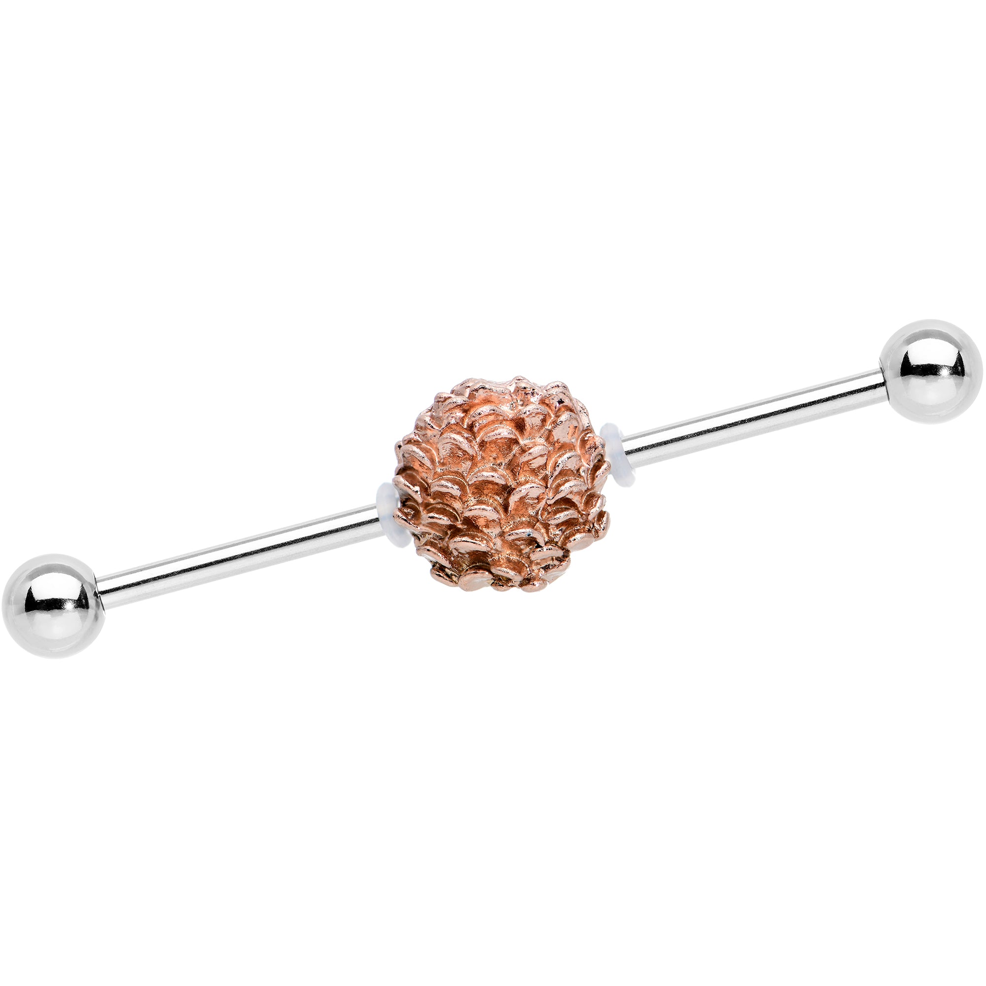 14 Gauge Autumn Pine Cone Industrial Barbell 38mm