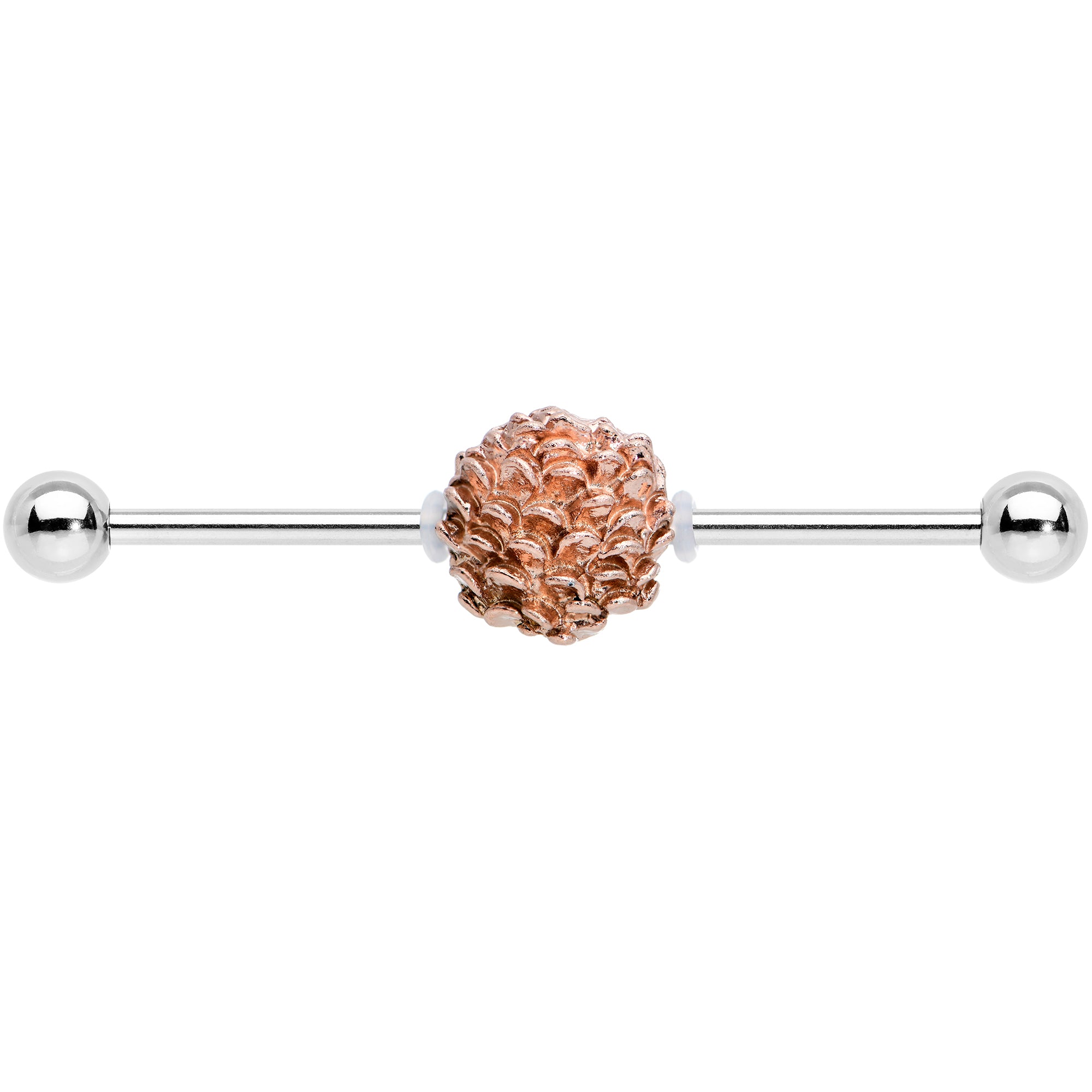 14 Gauge Autumn Pine Cone Industrial Barbell 38mm