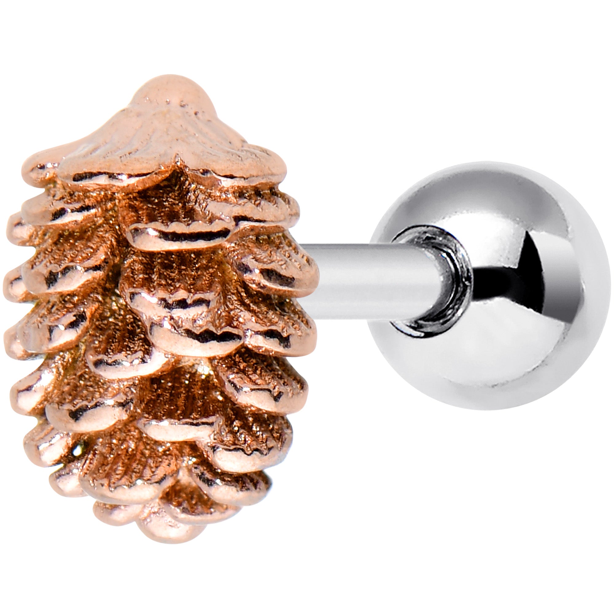 16 Gauge 1/4 Autumn Pine Cone Cartilage Tragus Earring