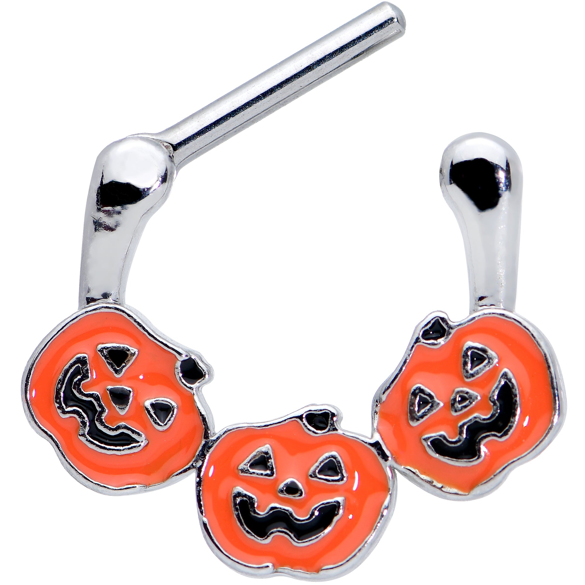 16 Gauge 5/16 Jack O Lantern Trio Pumpkin Halloween Cartilage Clicker