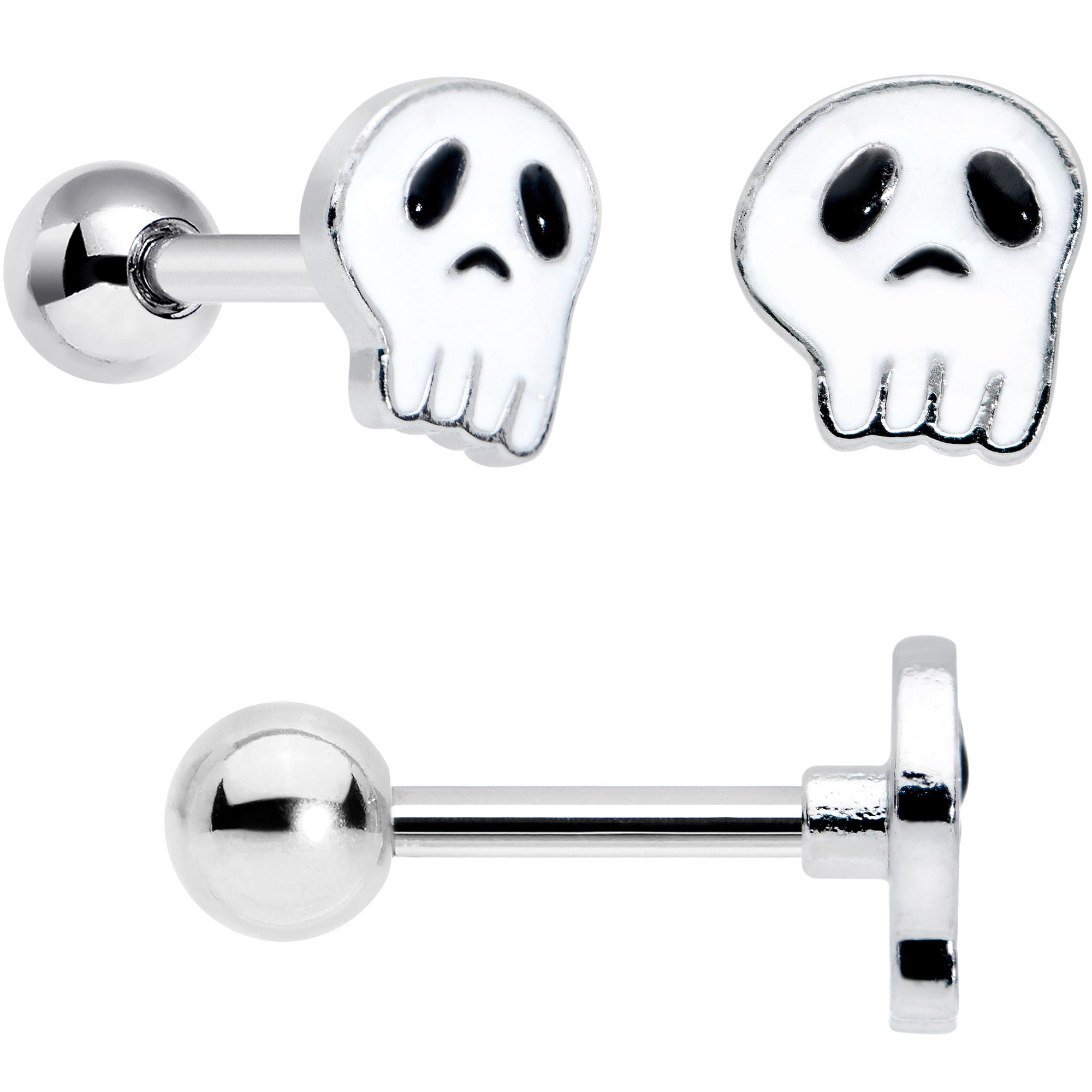 16 Gauge 1/4 Ghost Skull Eye Candy Halloween Cartilage Tragus Set of 3