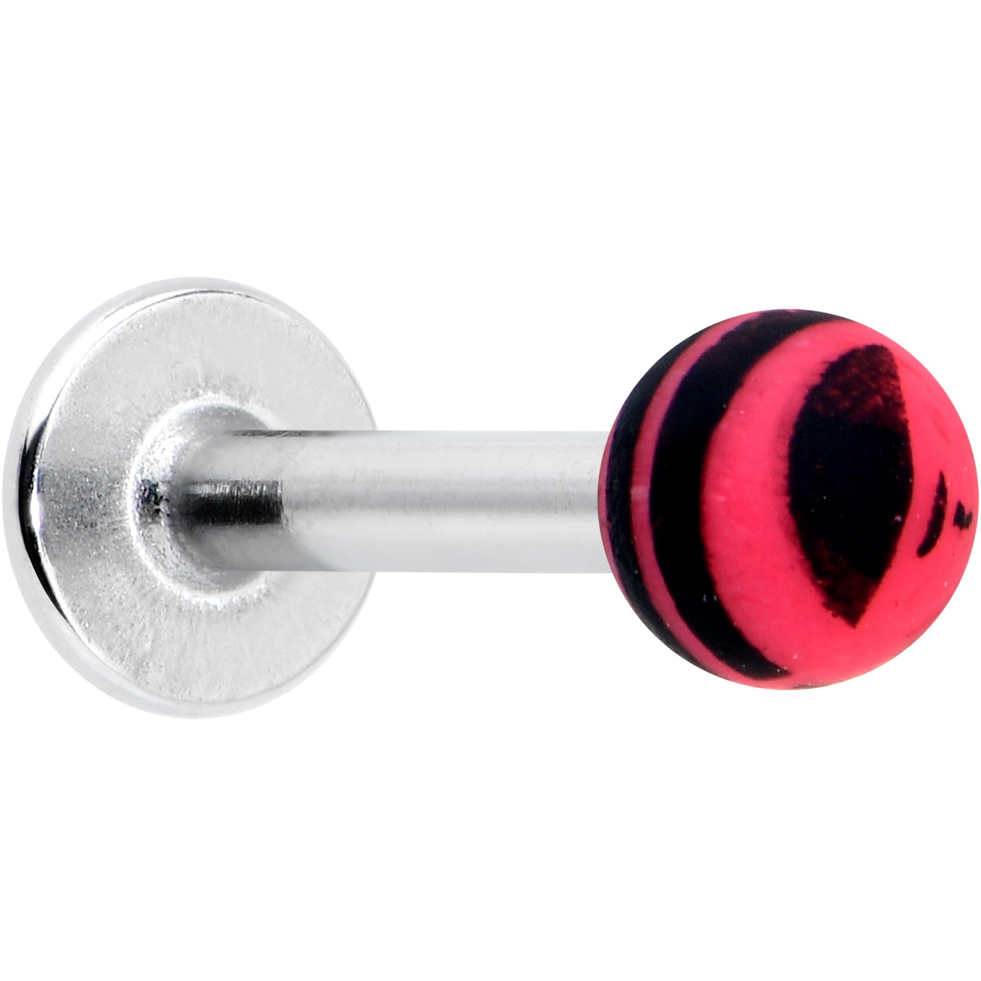 16 Gauge 5/16 Matte Pink Zebra Stripe Labret Monroe Tragus