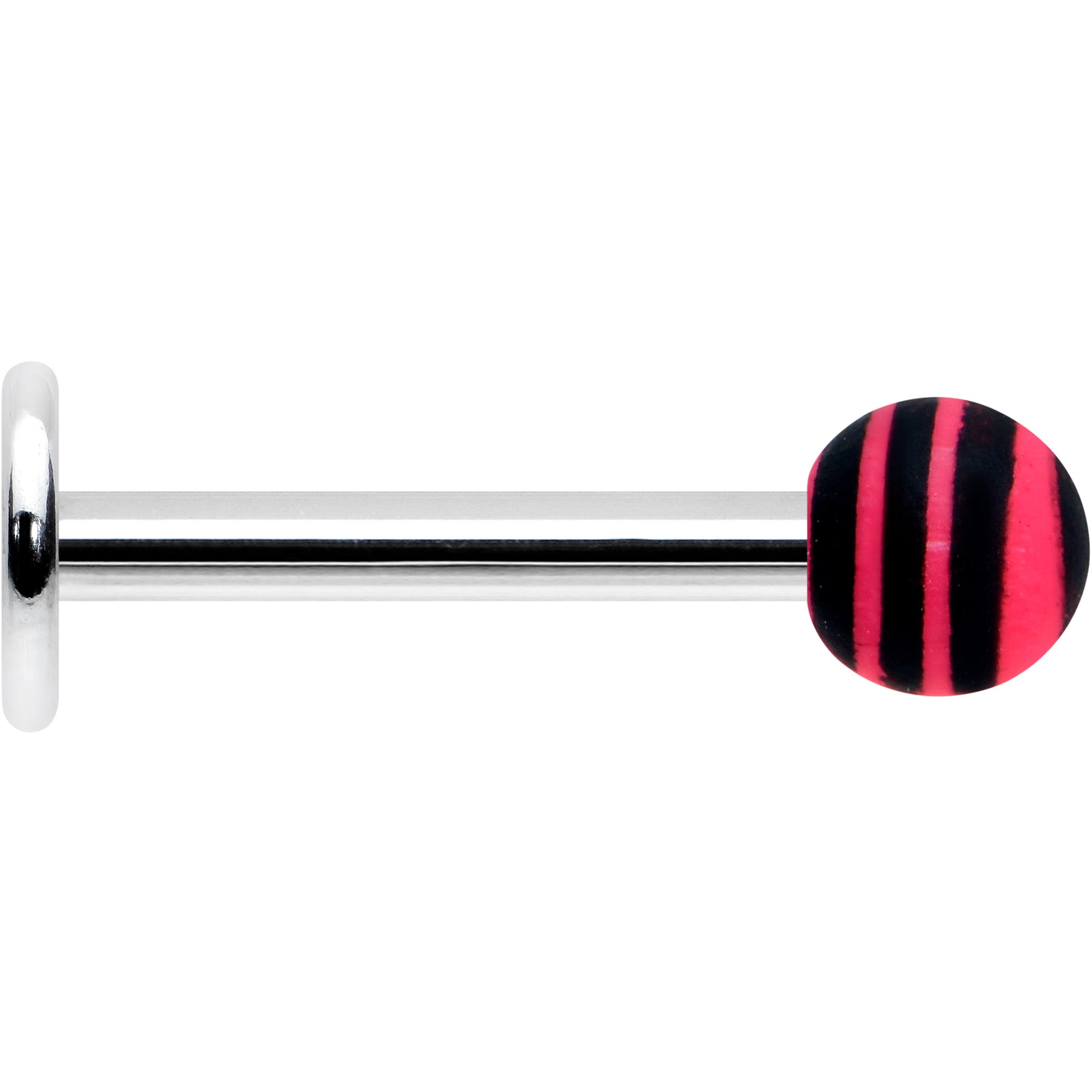 16 Gauge 5/16 Matte Pink Zebra Stripe Labret Monroe Tragus