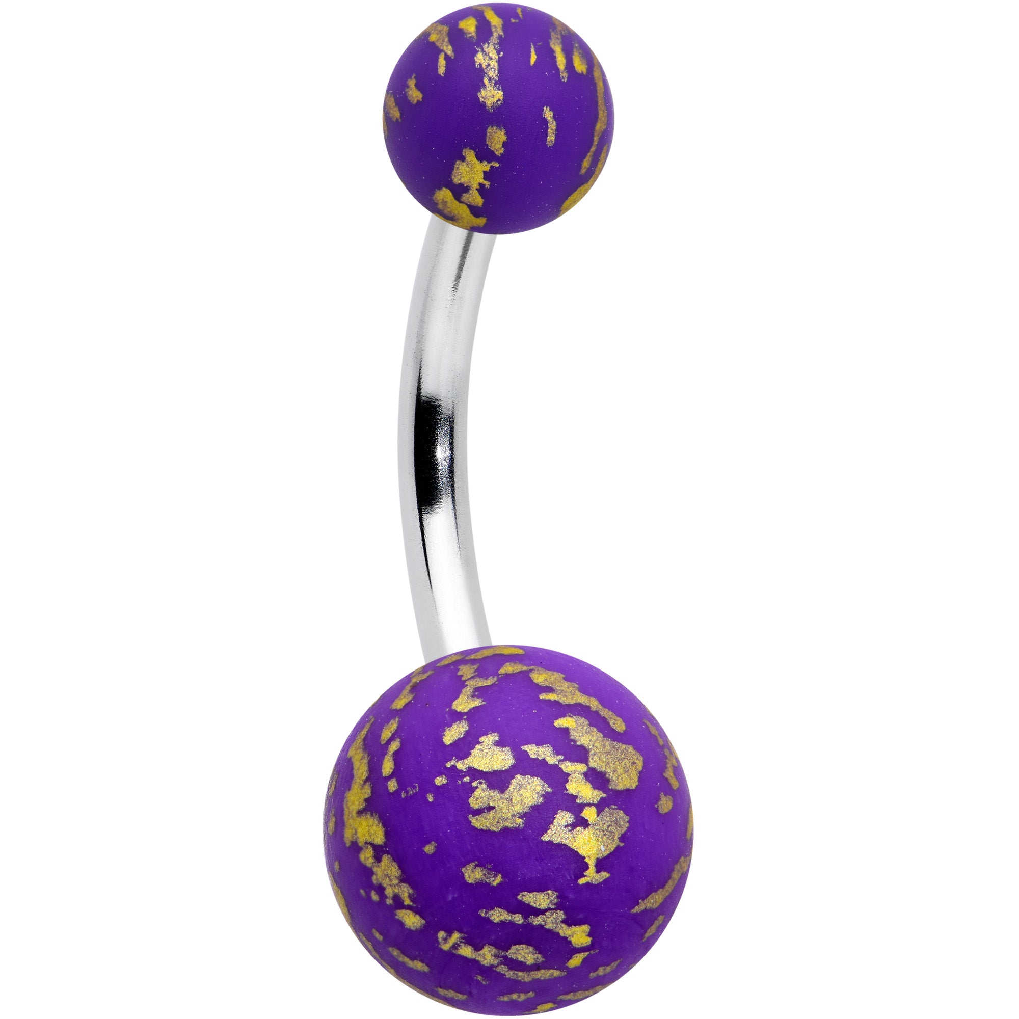 Matte Purple Splatter Pattern Belly Ring