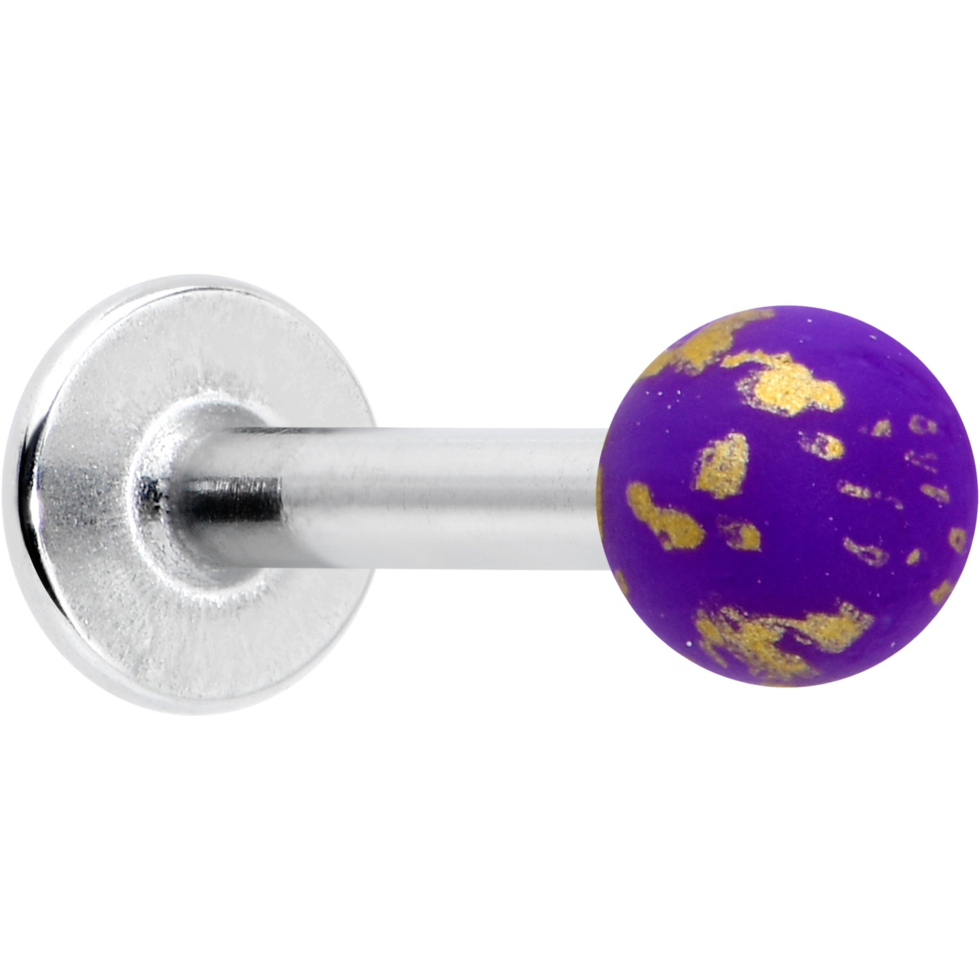 16 Gauge 5/16 Matte Purple Splatter Pattern Labret Monroe Tragus