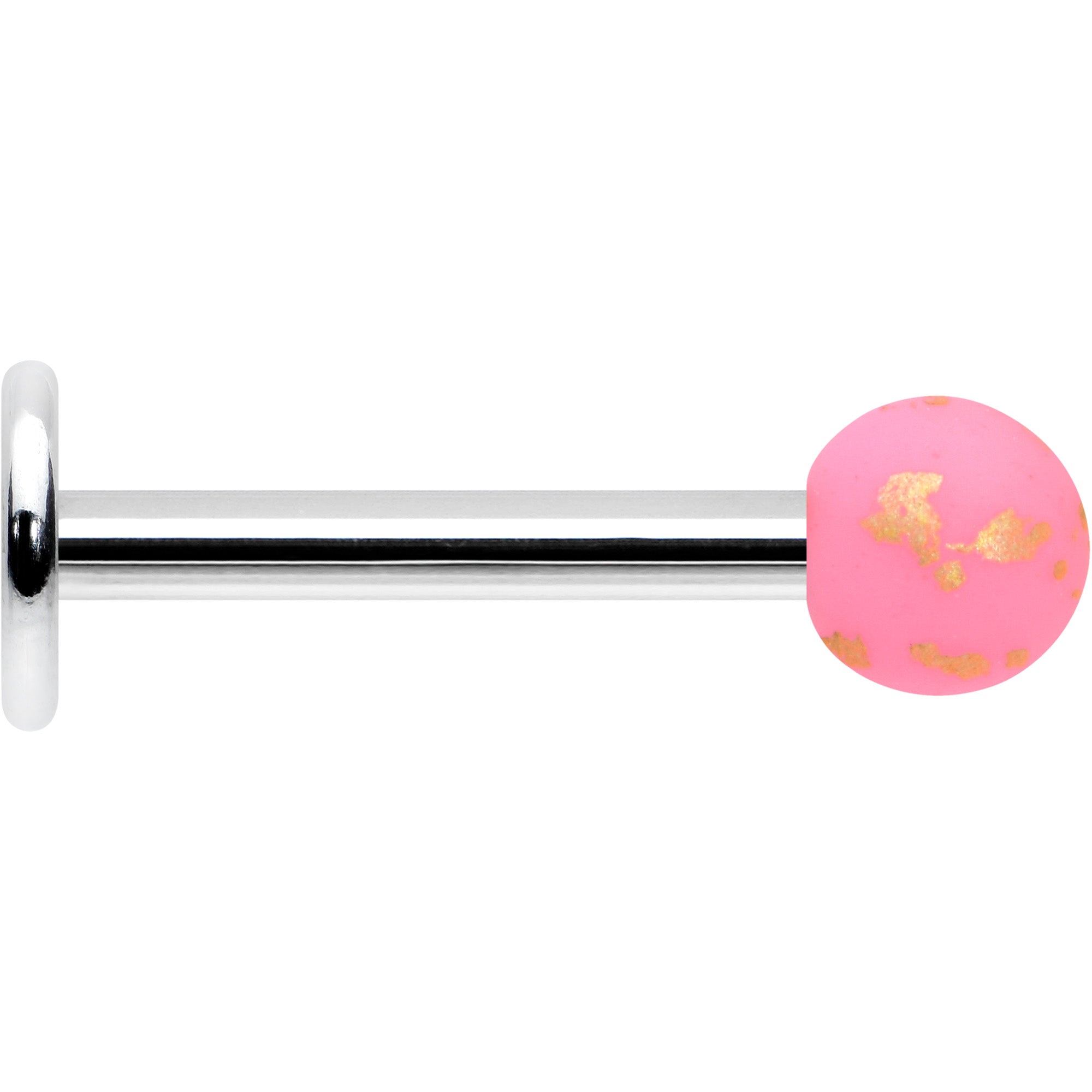 16 Gauge 5/16 Matte Pink Splatter Pattern Labret Monroe Tragus