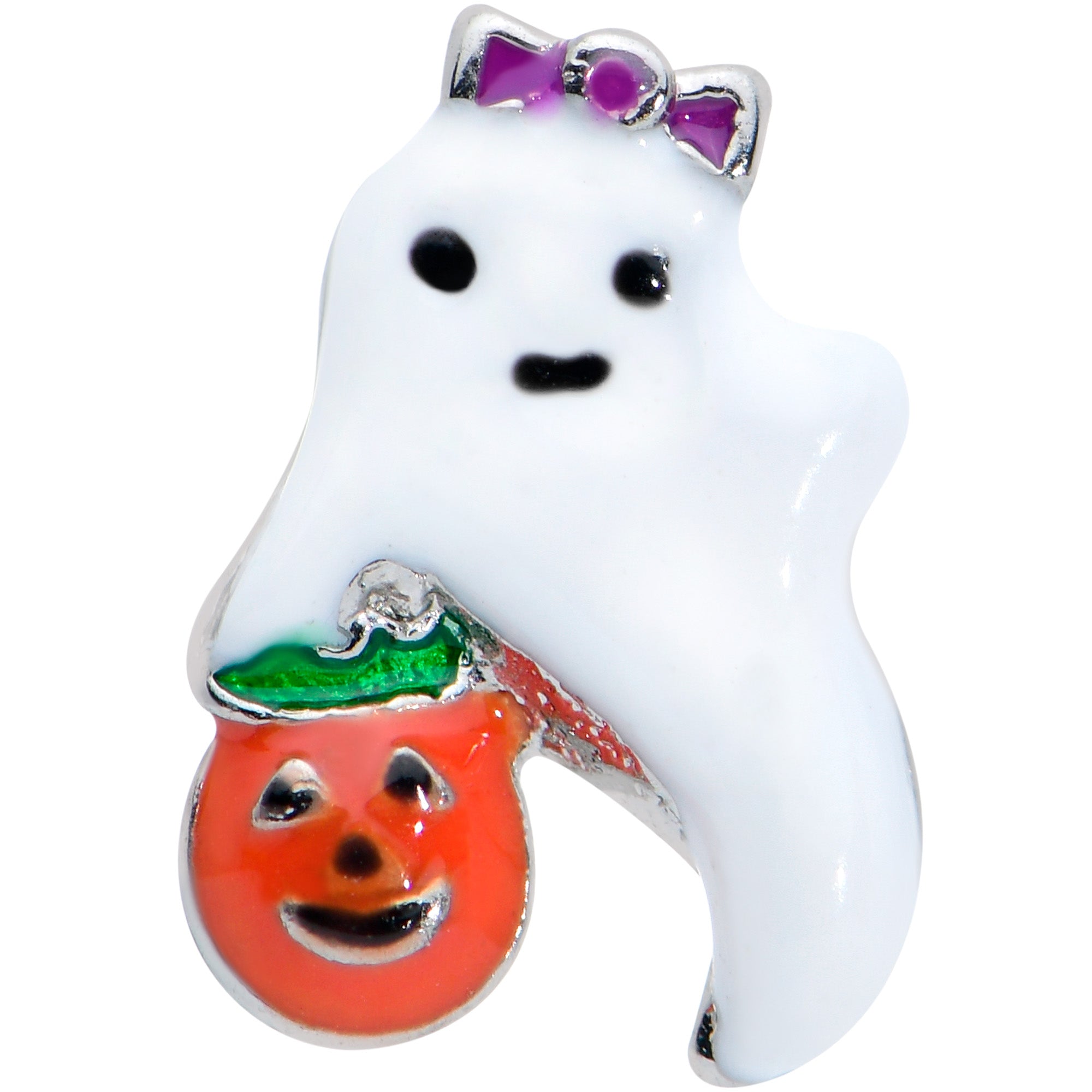 16 Gauge 1/4 Trick or Treat Bow Ghost Halloween Cartilage Tragus